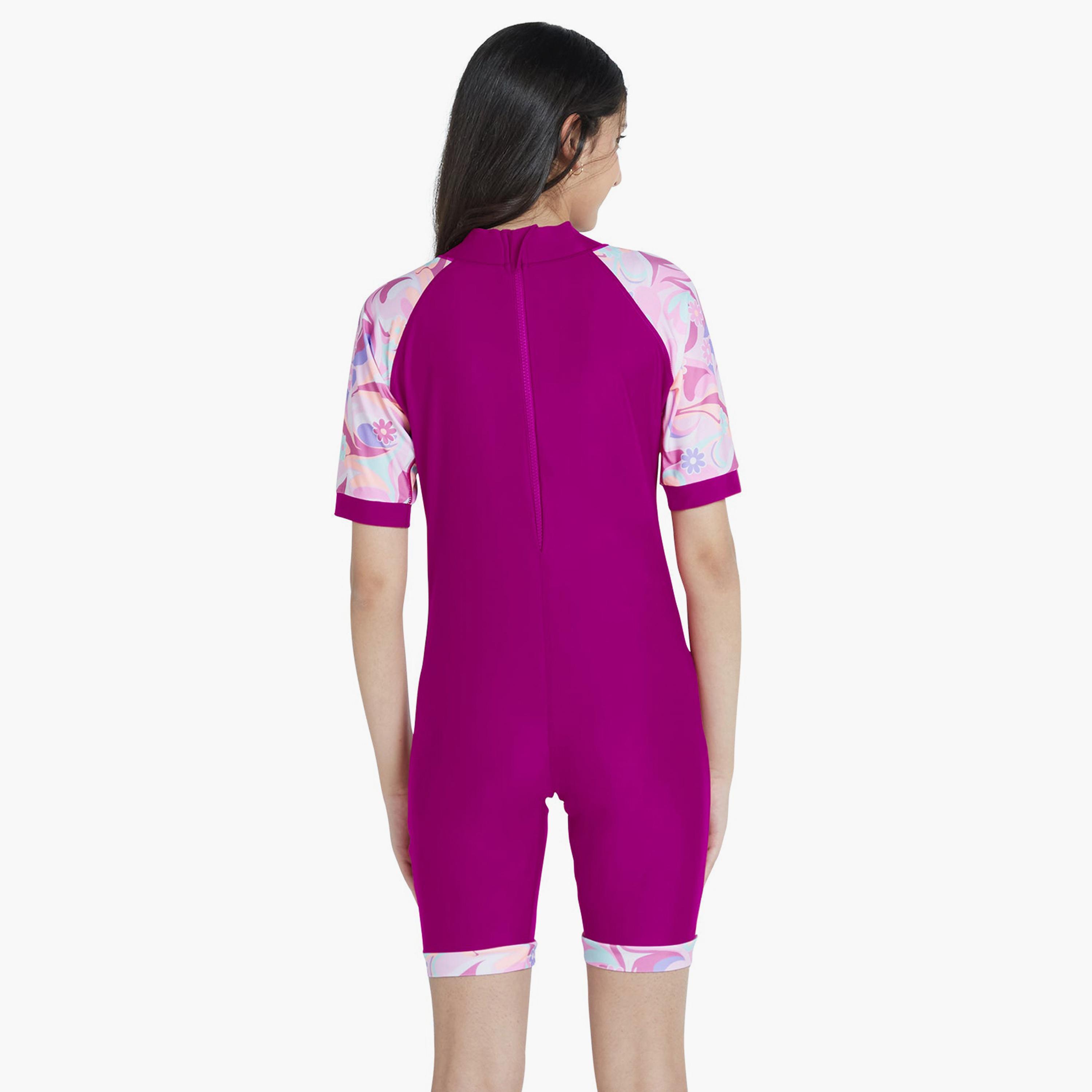 COEGA Girl's One-Piece Swimsuit, Purple Groovy Splashes-sports-girls-clothing-swimwear-image-2