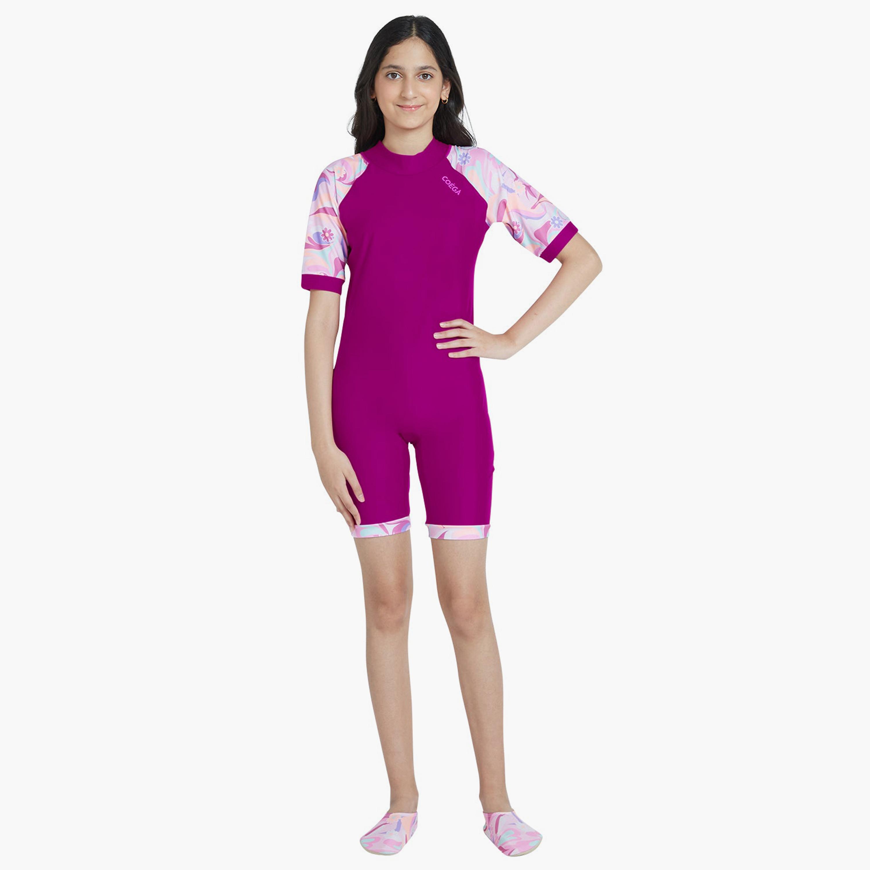 COEGA Girl's One-Piece Swimsuit, Purple Groovy Splashes-sports-girls-clothing-swimwear-image-3