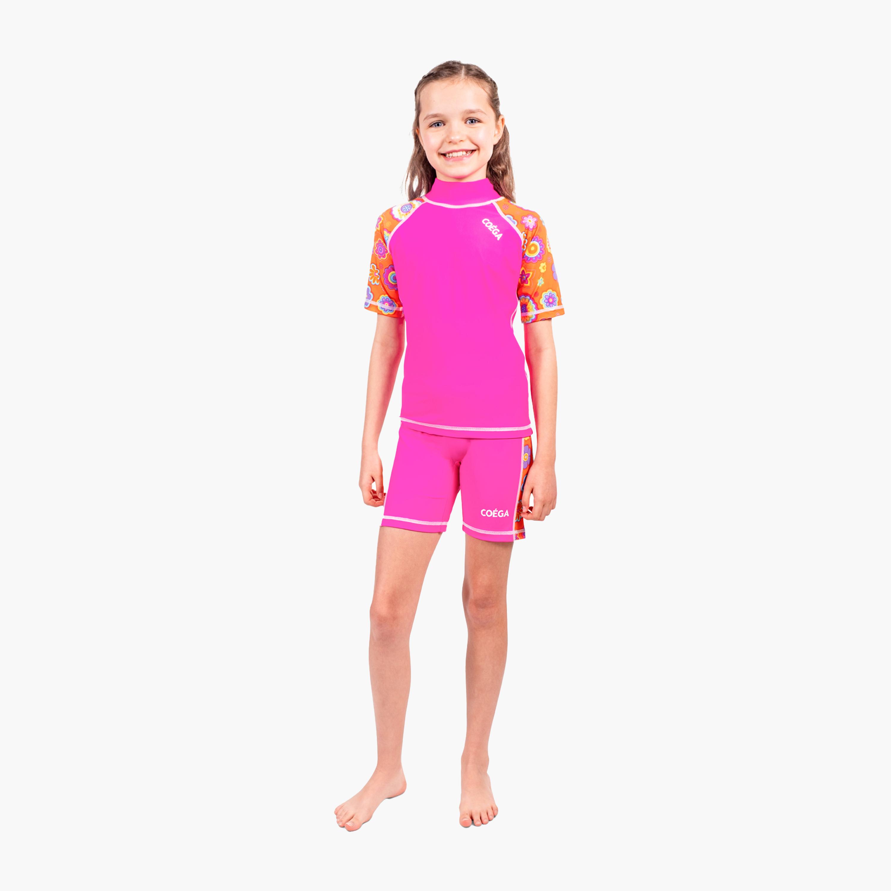 COEGA Girls Kids 2pc Suit - Pink Orange Groovy-sports-gear-swimming-girl-image-5