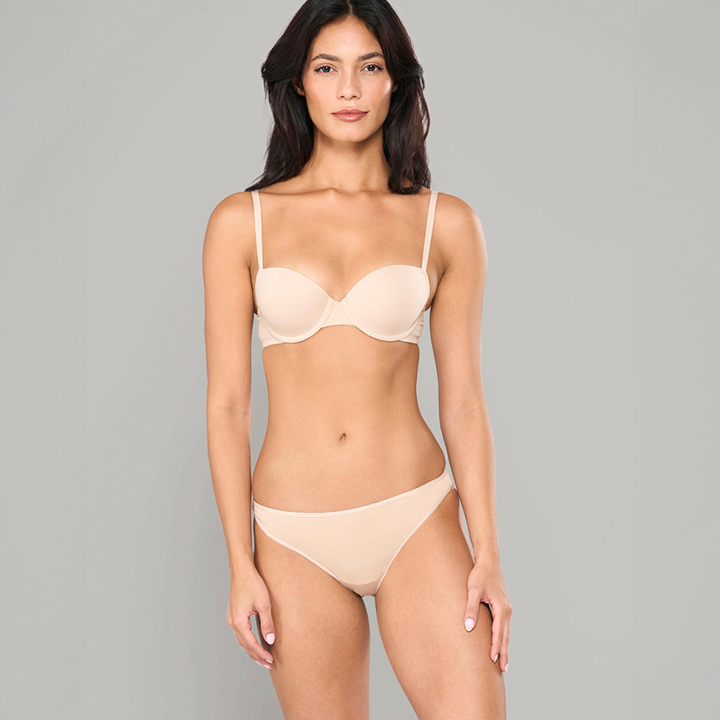La Senza Trendy Cotton Wired Medium Support Lightly Lined Women's Demi Bra-women-clothing-lingerie-bras-image-2