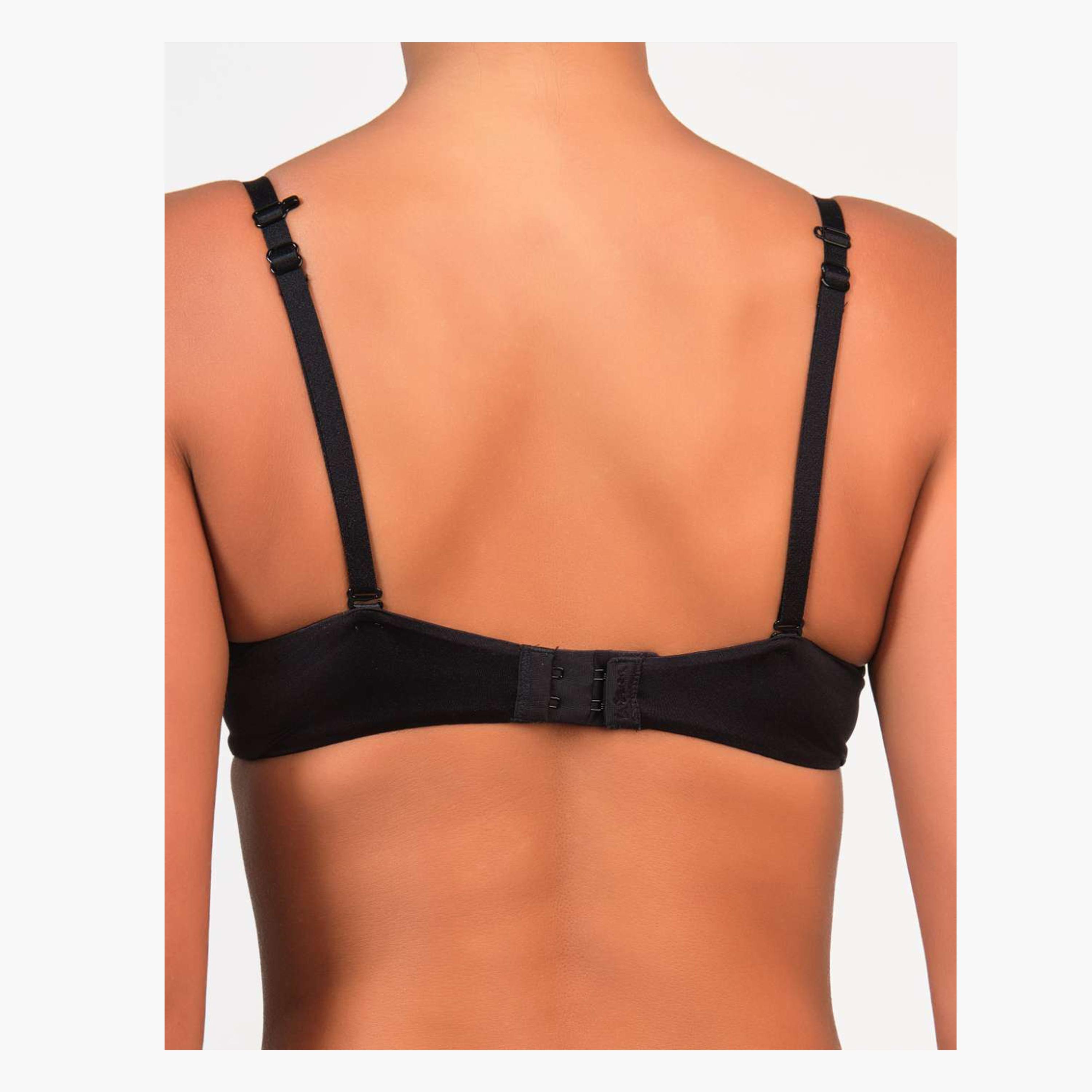 La Senza Sexy Black Wired Medium Support Gel Padding Women's Plunge Bra-women-clothing-lingerie-bras-image-3