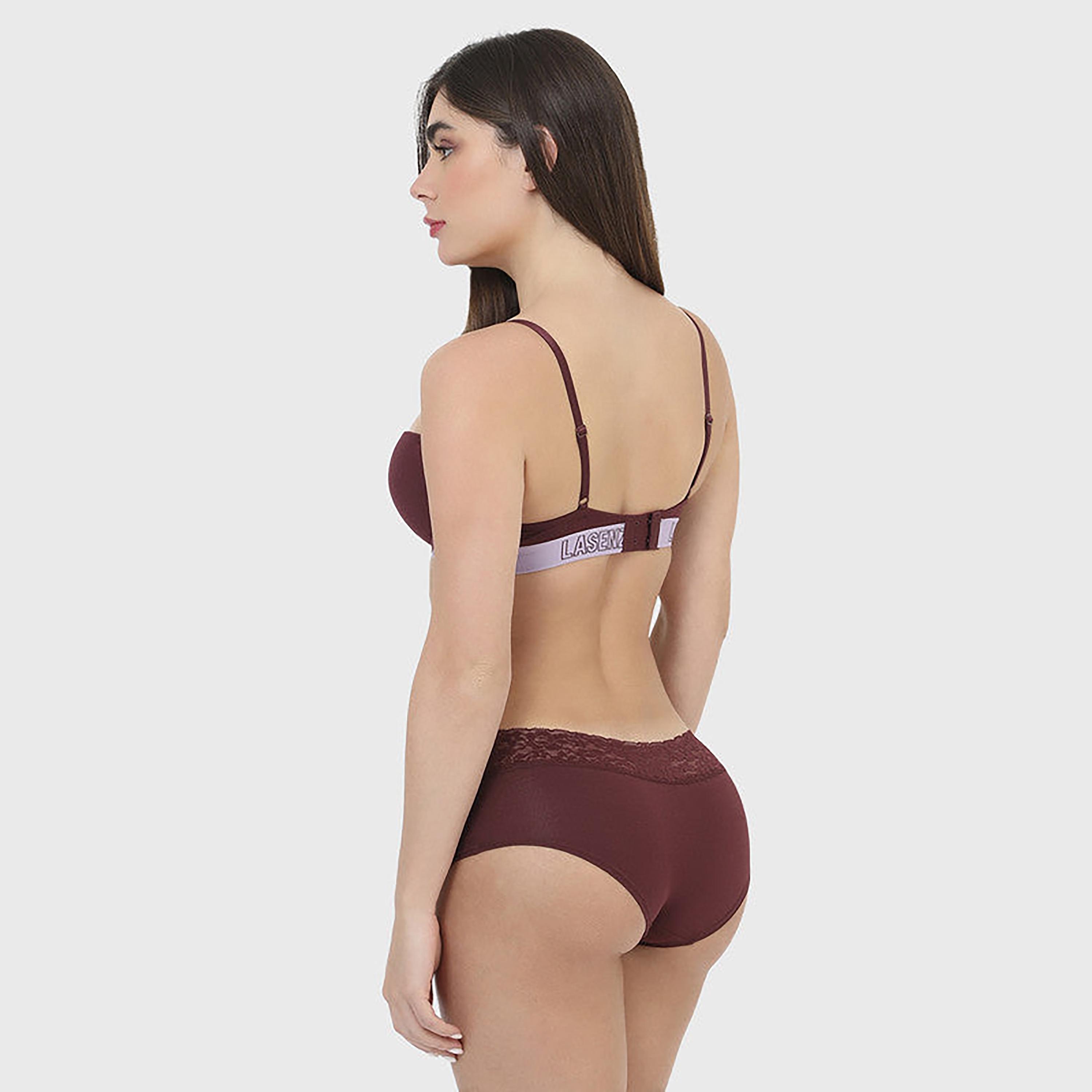 La Senza Medium Coverage Aubergine Women's Boyshort Panties-women-clothing-lingerie-panties-image-3
