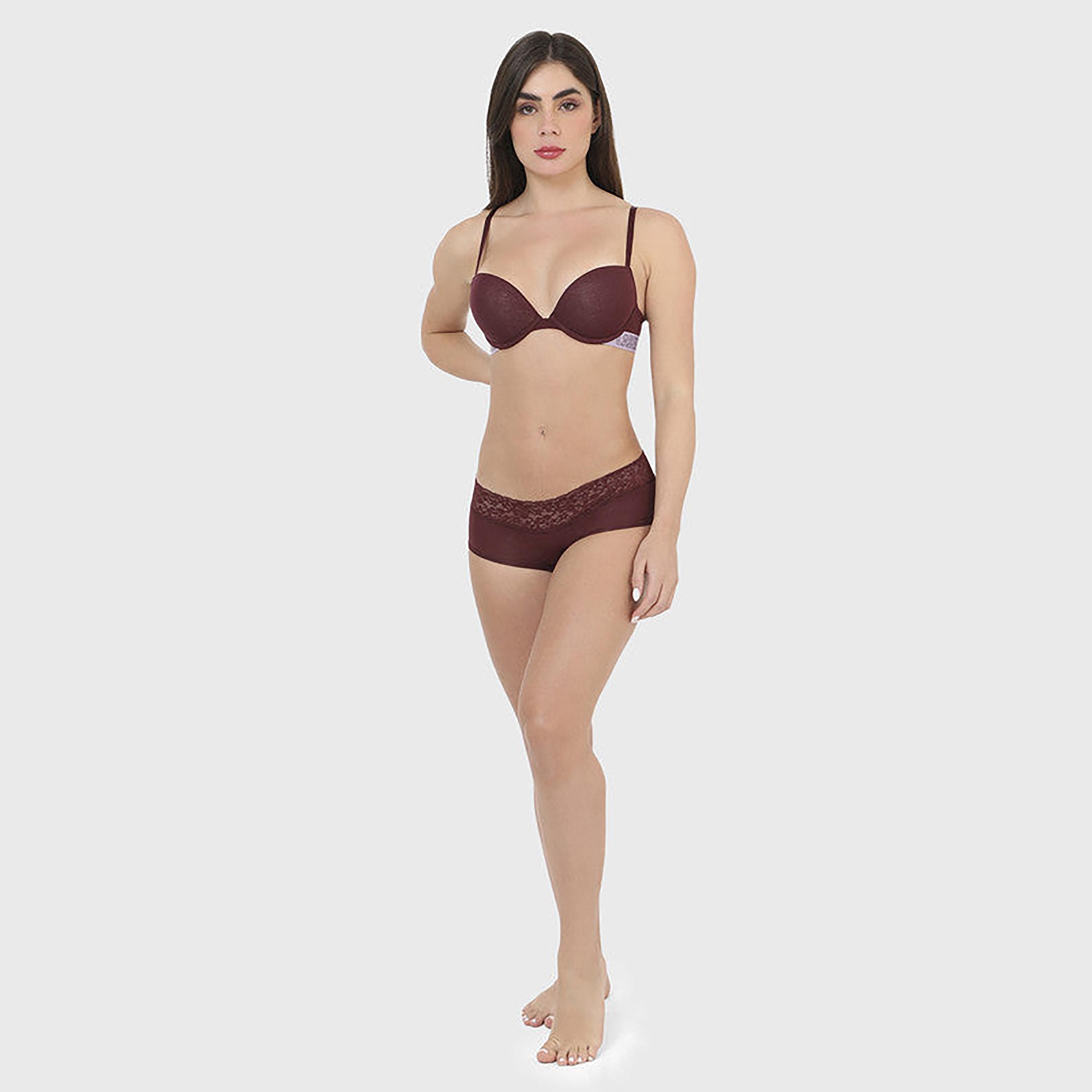 La Senza Medium Coverage Aubergine Women's Boyshort Panties-women-clothing-lingerie-panties-image-5