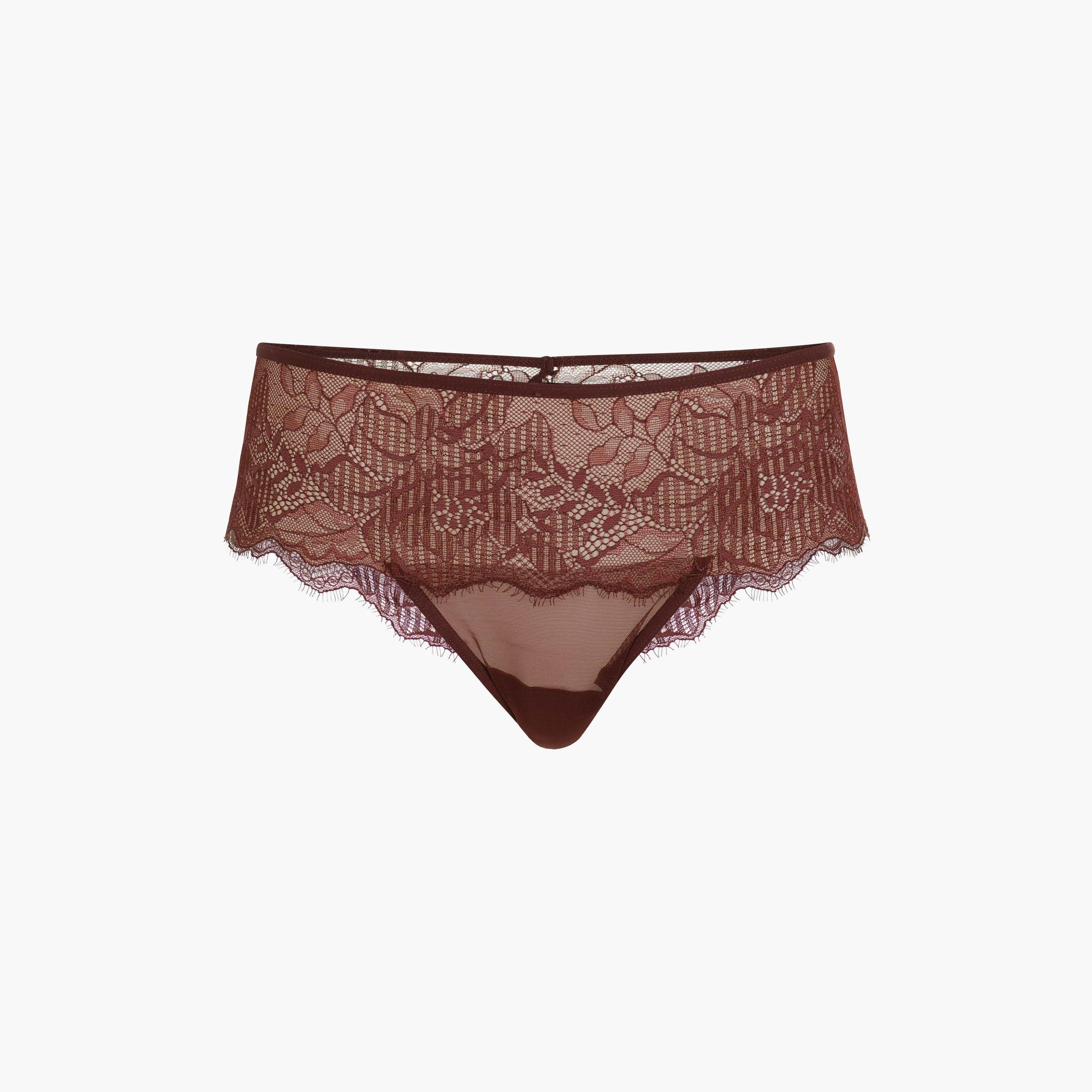 La Senza Non-Coverage Chocolate Brown Women's Thong Briefs-women-clothing-lingerie-panties-image-1