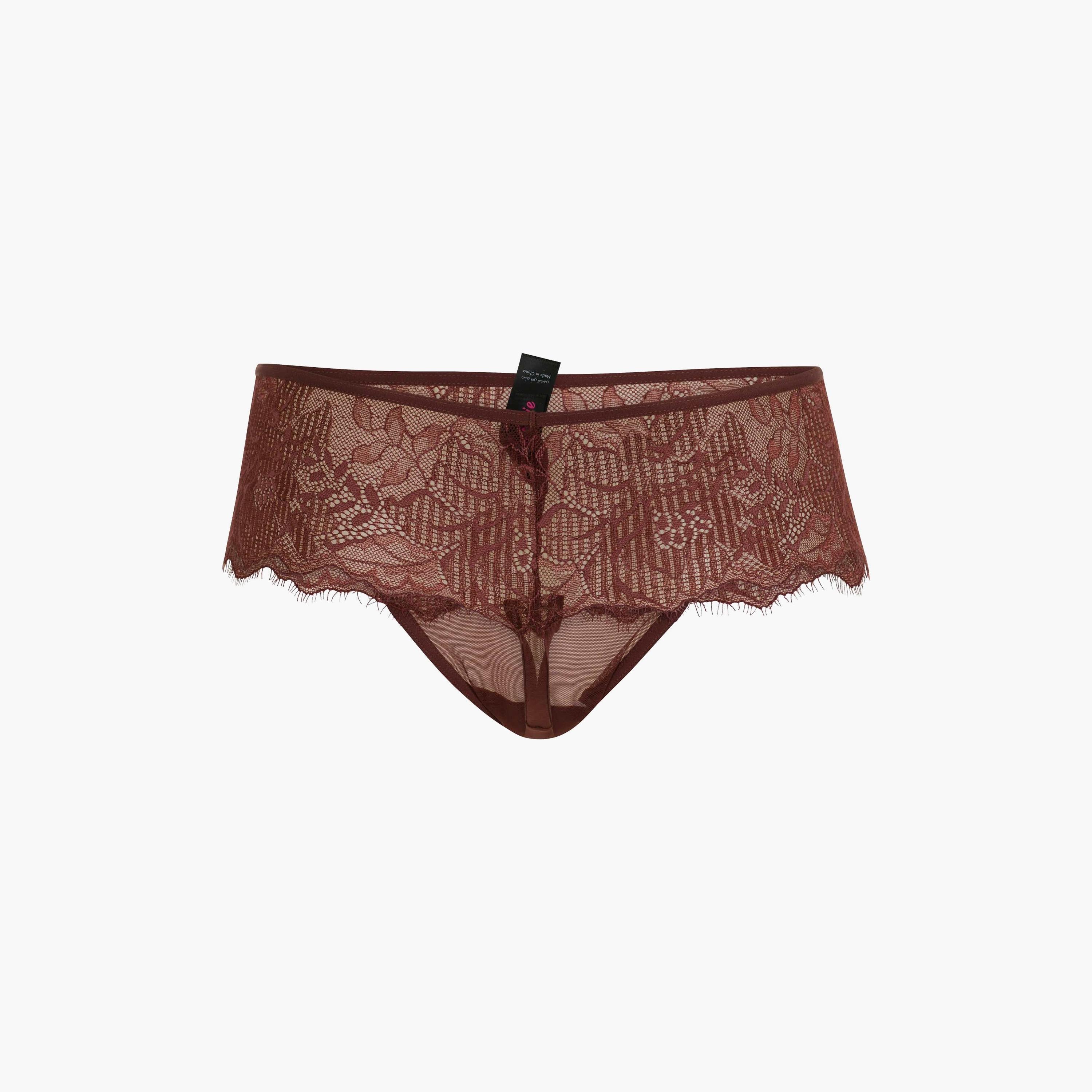 ملابس داخلية نسائية غير مغطاة بلون بني شوكولاتي-women-clothing-lingerie-panties-image-2