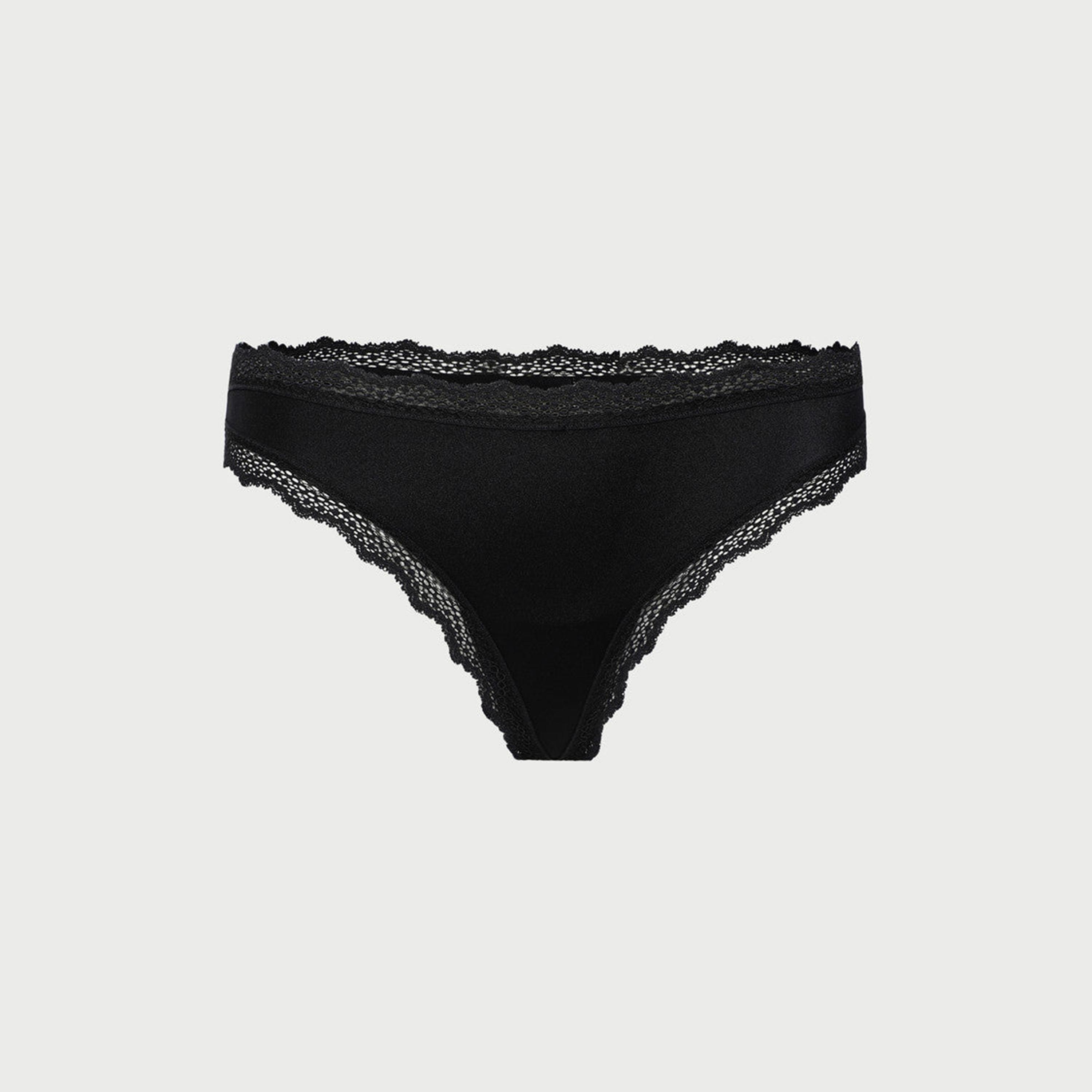 La Senza Low Coverage Black Women's Lace Panties-women-clothing-lingerie-panties-image-1