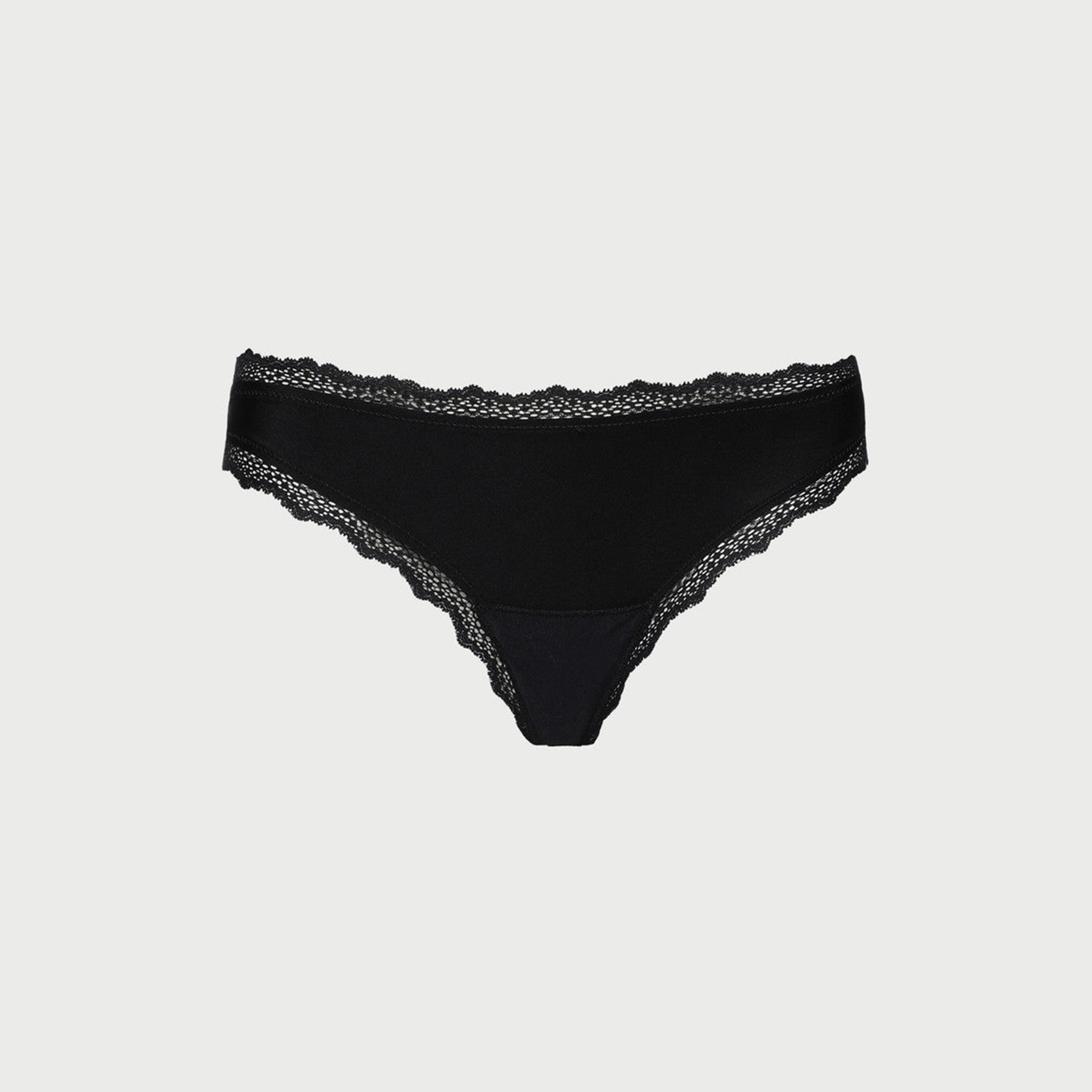 La Senza Low Coverage Black Women's Lace Panties-women-clothing-lingerie-panties-image-2