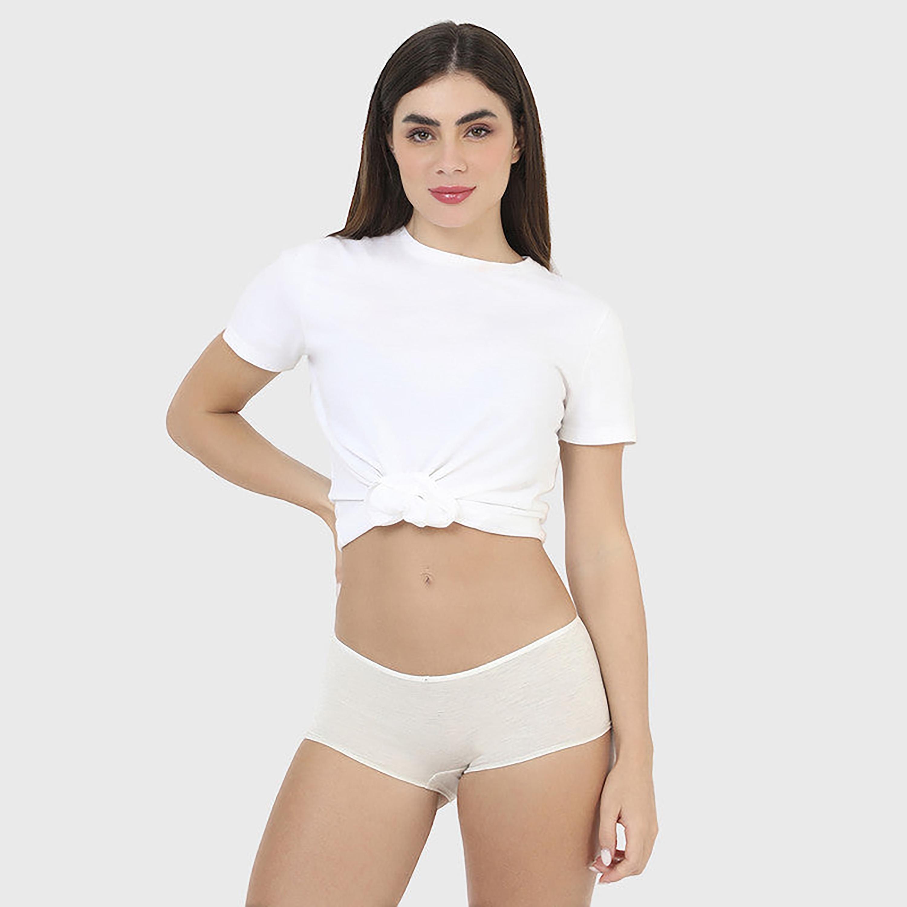 La Senza Medium Coverage White Women's Boyshort Panties-women-clothing-lingerie-panties-image-2