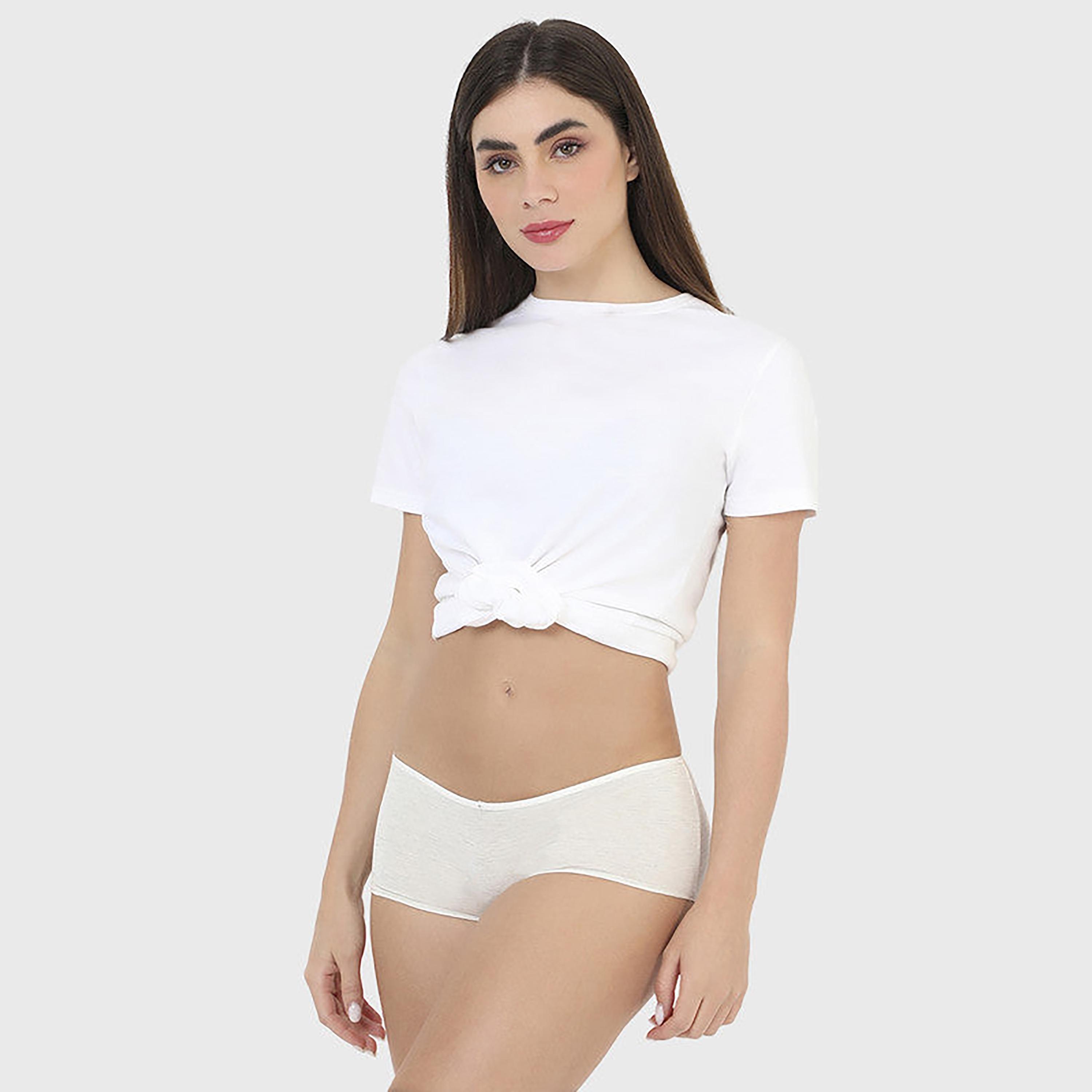 La Senza Medium Coverage White Women's Boyshort Panties-women-clothing-lingerie-panties-image-6