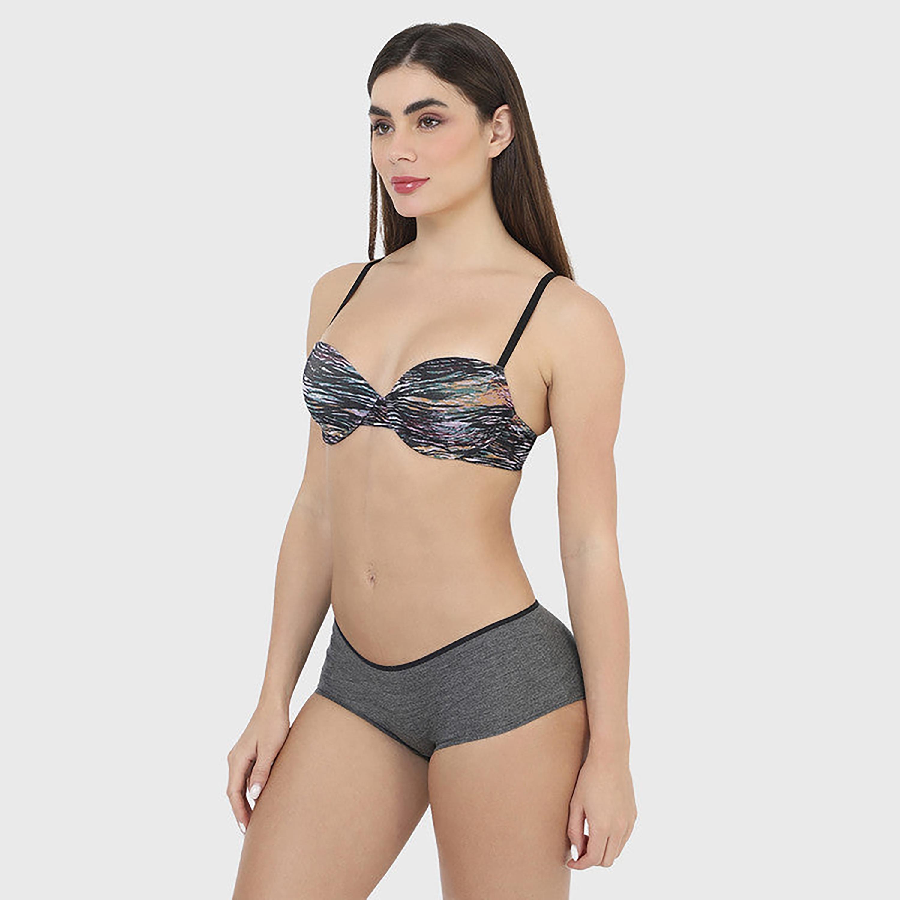 تغطية لا سينزا متوسطة سراويل داخلية نسائية رمادية للبنات الداخلية-women-clothing-lingerie-panties-image-4