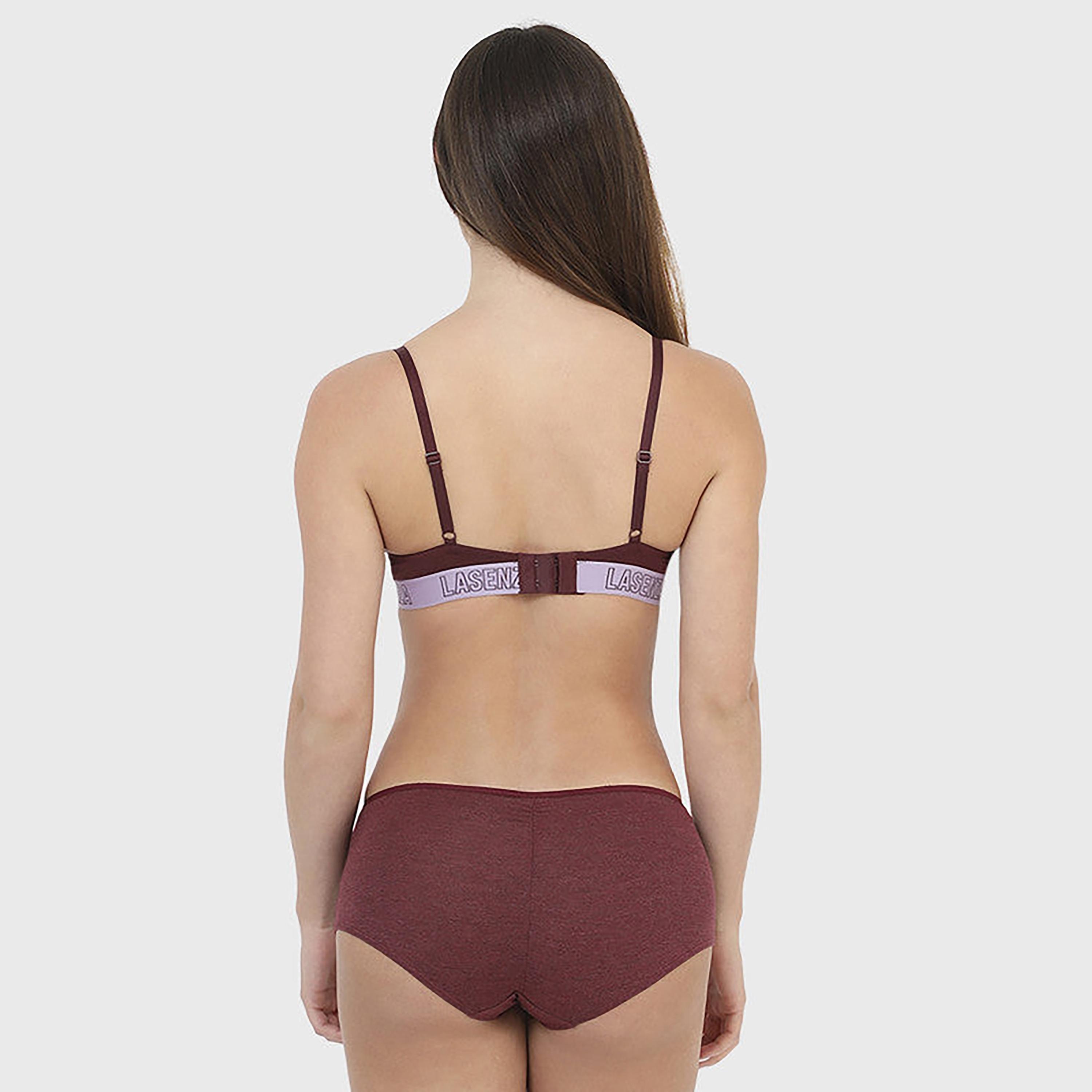 La Senza Medium Coverage Maroon Women's Boyshort Panties-women-clothing-lingerie-panties-image-3