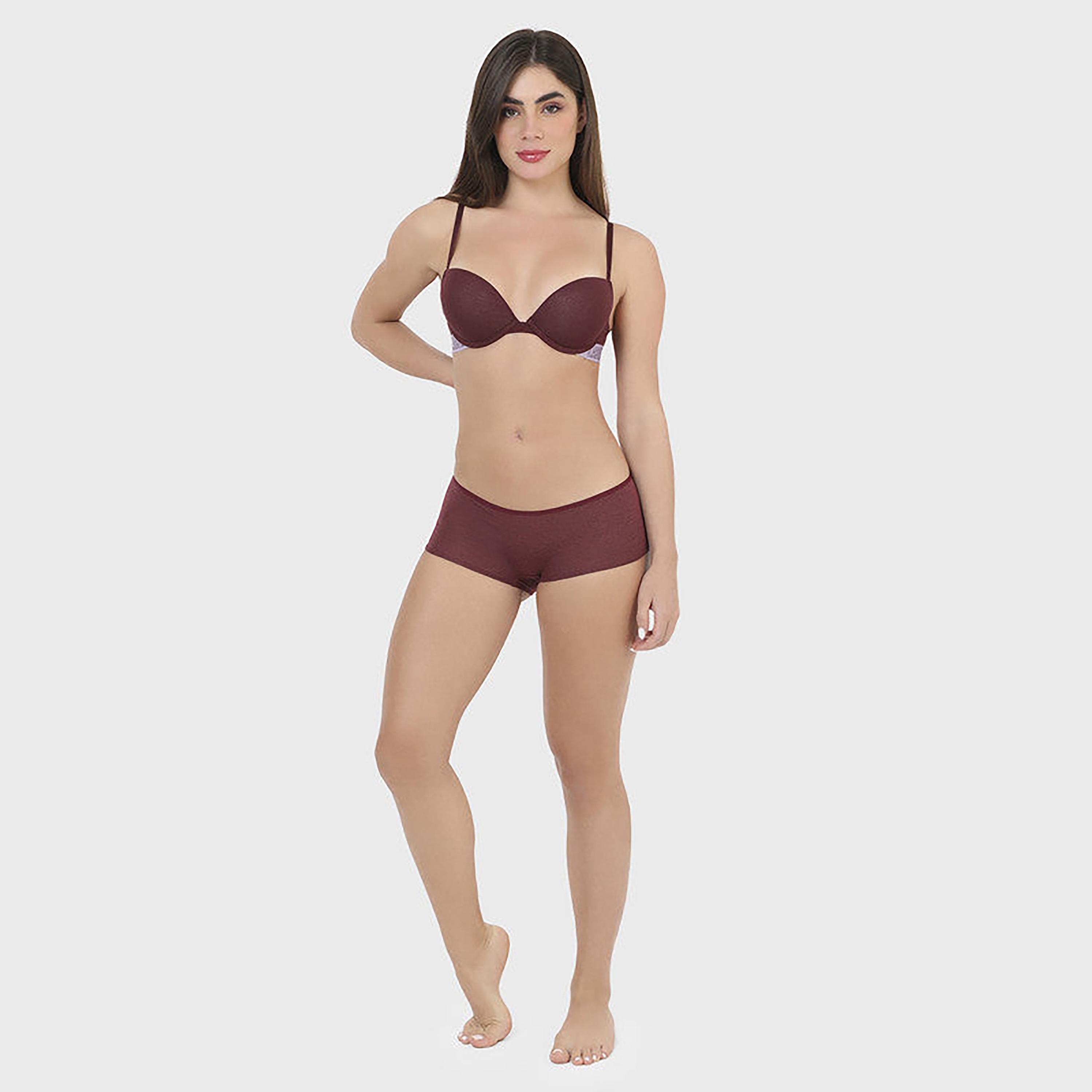 La Senza Medium Coverage Maroon Women's Boyshort Panties-women-clothing-lingerie-panties-image-4