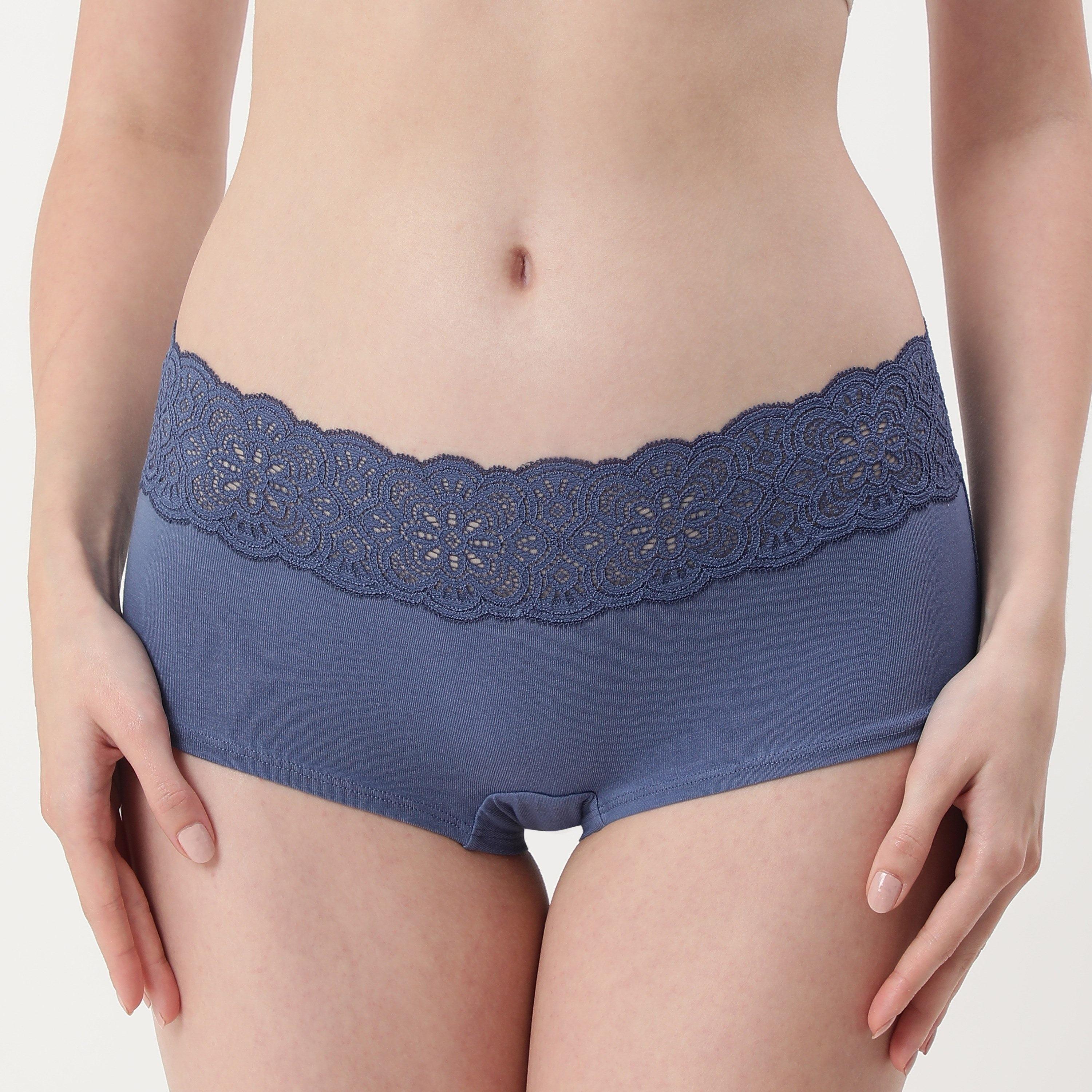 تغطية لا سينزا كاملة: ملابس داخلية نسائية رمادية زرقاء للبنين شورت-women-clothing-lingerie-panties-image-2