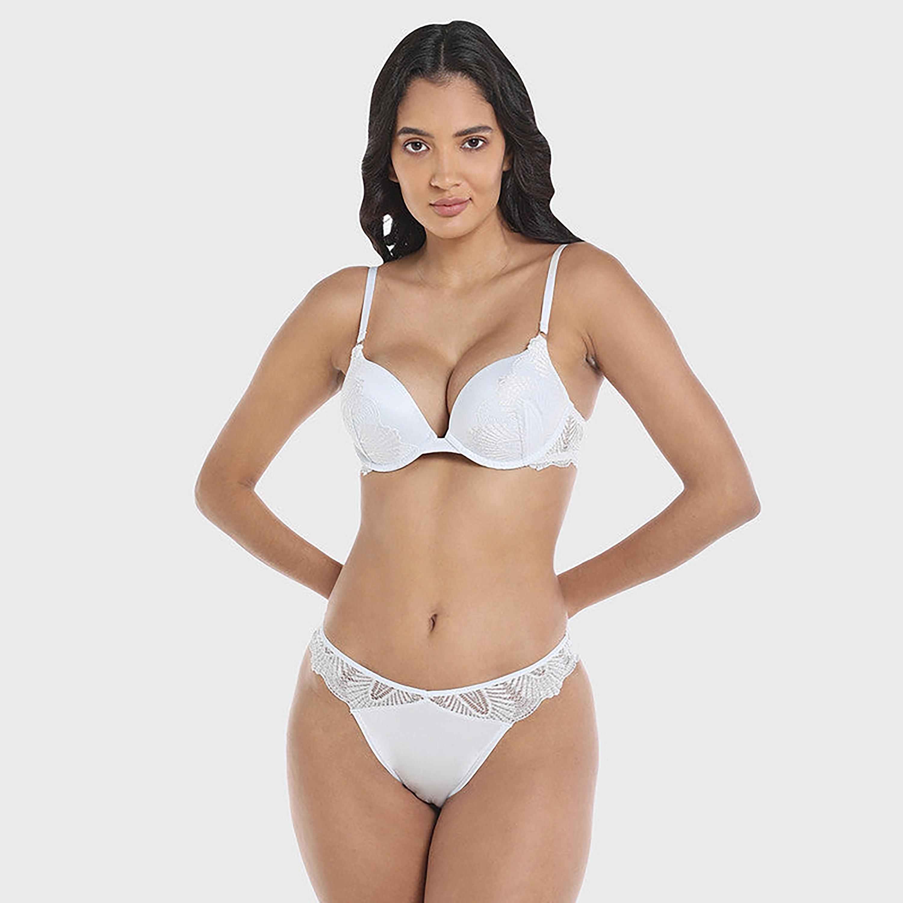 La Senza Low Coverage White Women's Thong Panties-women-clothing-lingerie-panties-image-2