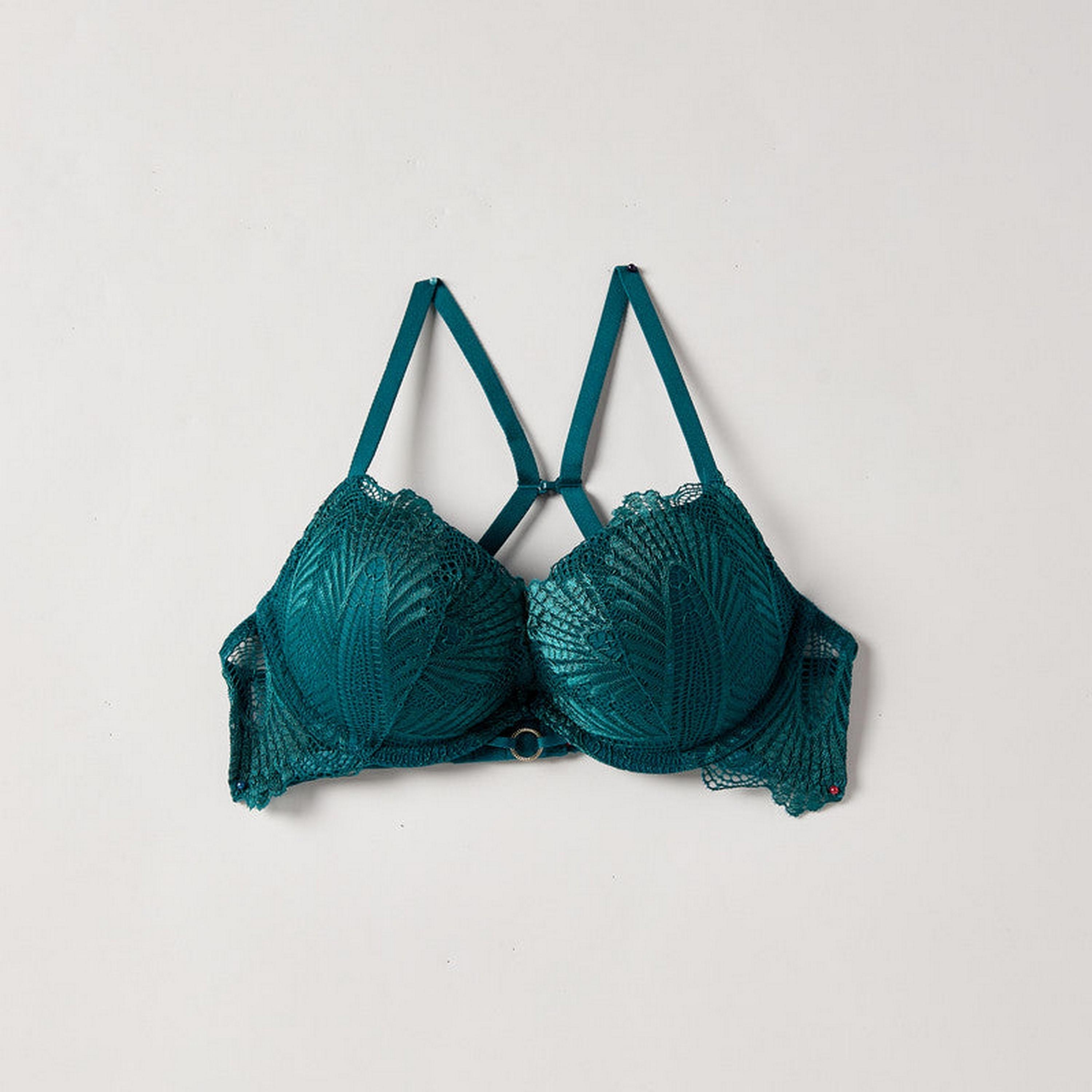 حمالة صدر نسائية بيوند بلون أزرق مخضر غير مبطنة بدون أسلاك لا سينزا مثيرة-women-clothing-lingerie-bras-image-1