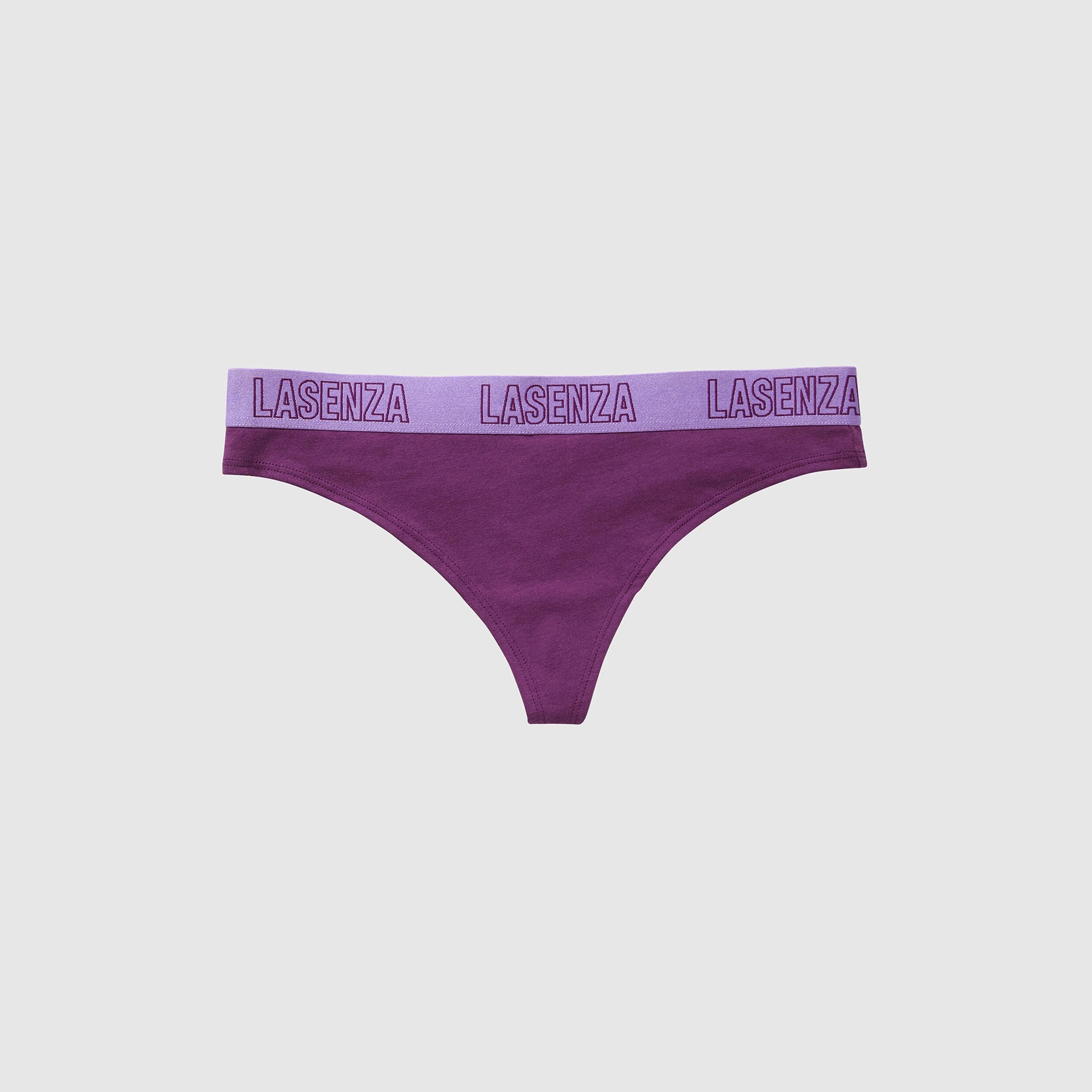 La Senza Medium Coverage Purple Women's Thong Panties-women-clothing-lingerie-panties-image-4