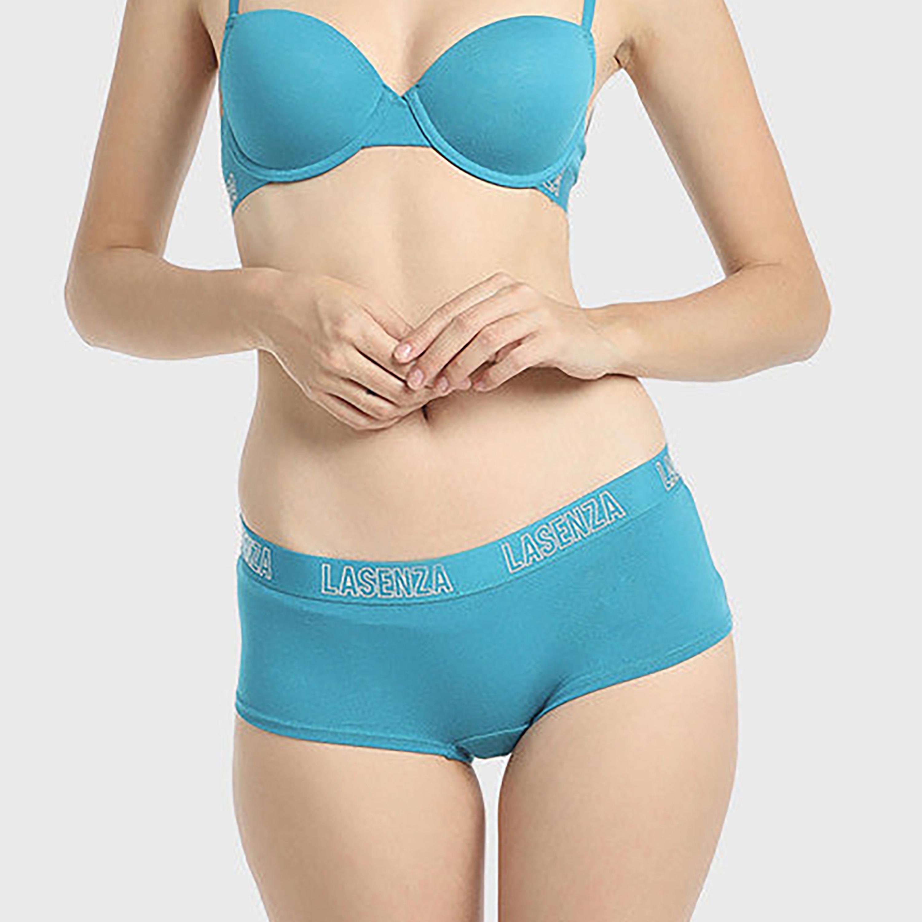 تغطية لا سينزا متوسطة اللون الفيروزي للنساء شورت قصير للنساء-women-clothing-lingerie-panties-image-1