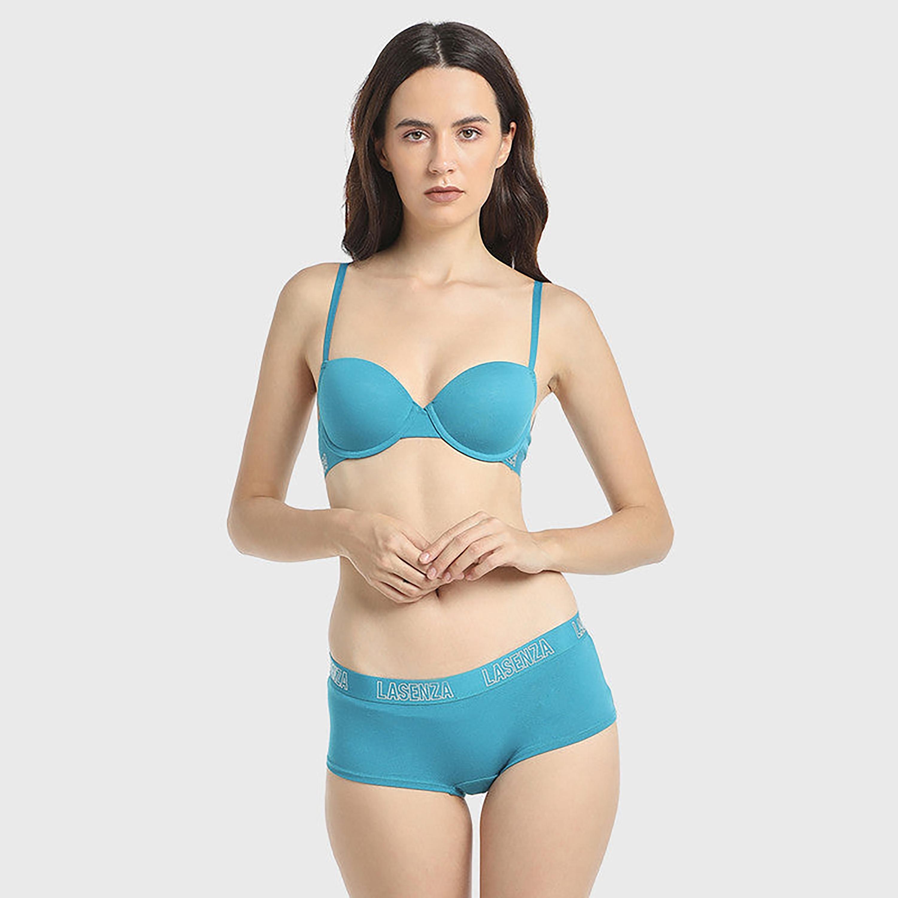 تغطية لا سينزا متوسطة اللون الفيروزي للنساء شورت قصير للنساء-women-clothing-lingerie-panties-image-2