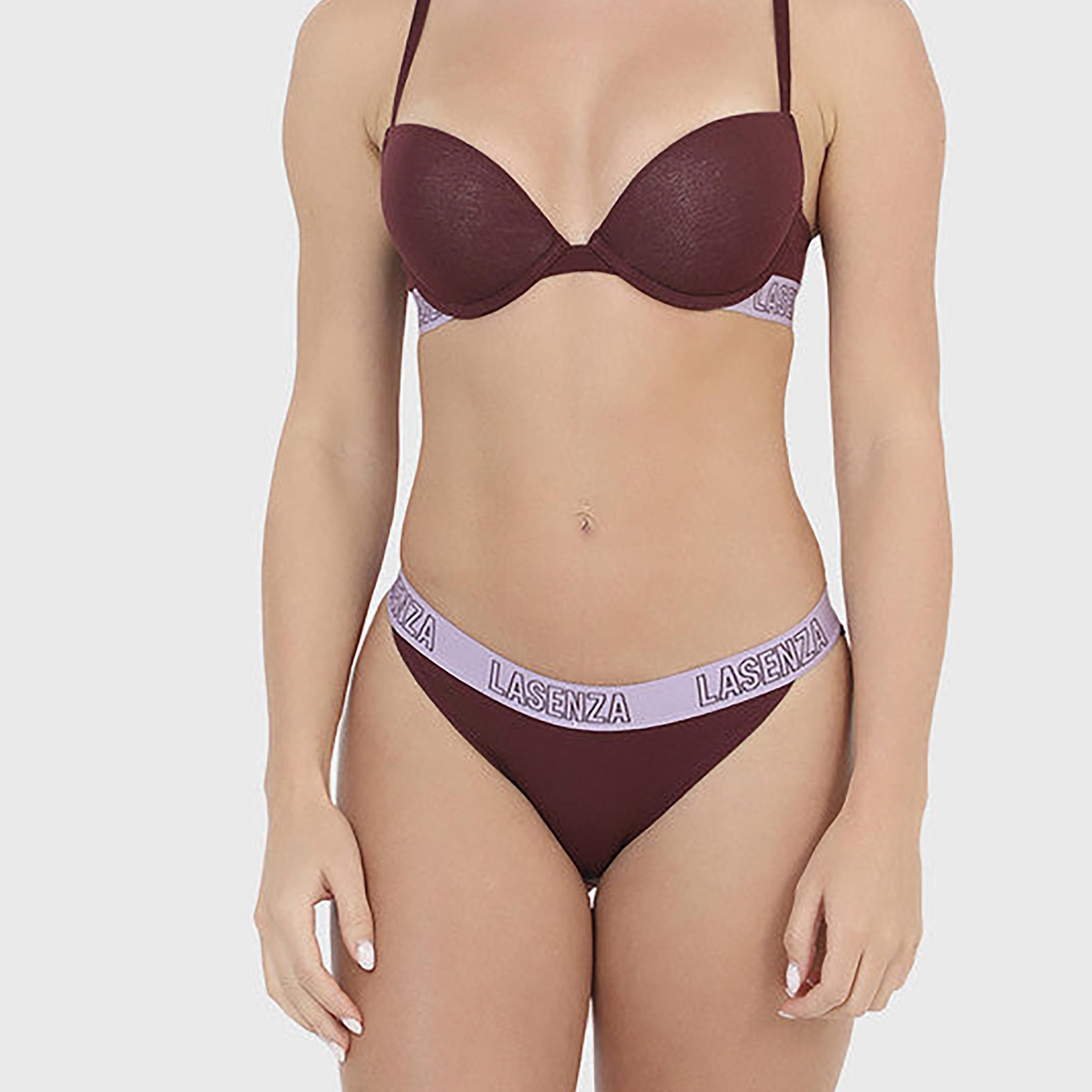 La Senza Medium Coverage Maroon Women's Cheeky Briefs-women-clothing-lingerie-panties-image-1