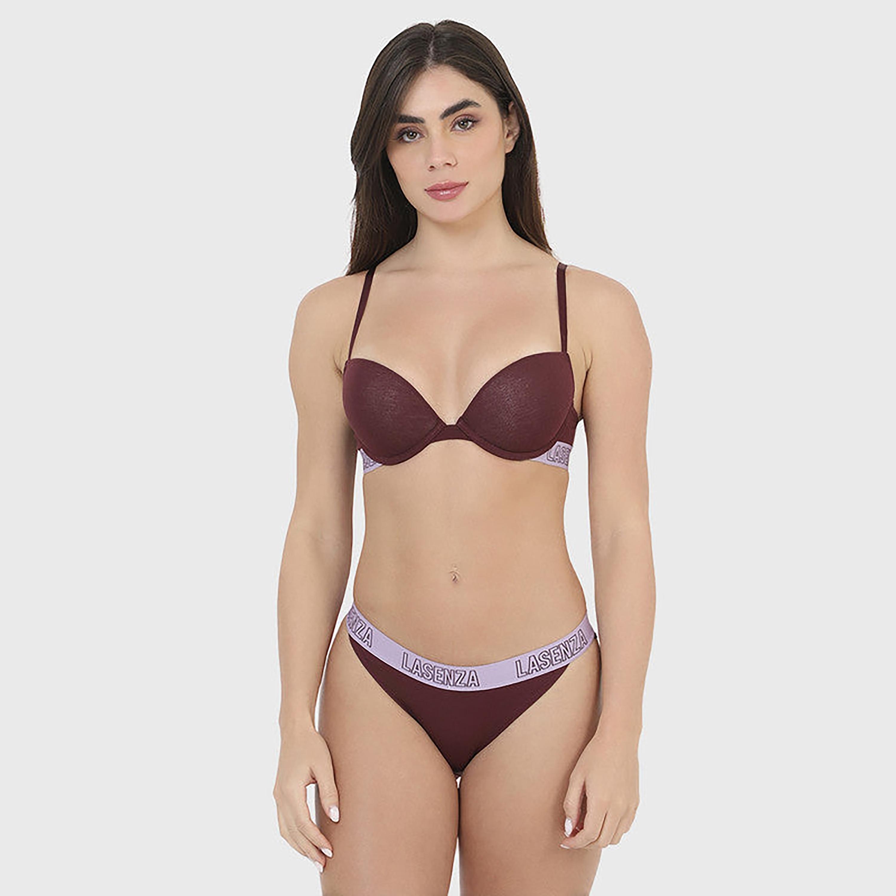 La Senza Medium Coverage Maroon Women's Cheeky Briefs-women-clothing-lingerie-panties-image-2