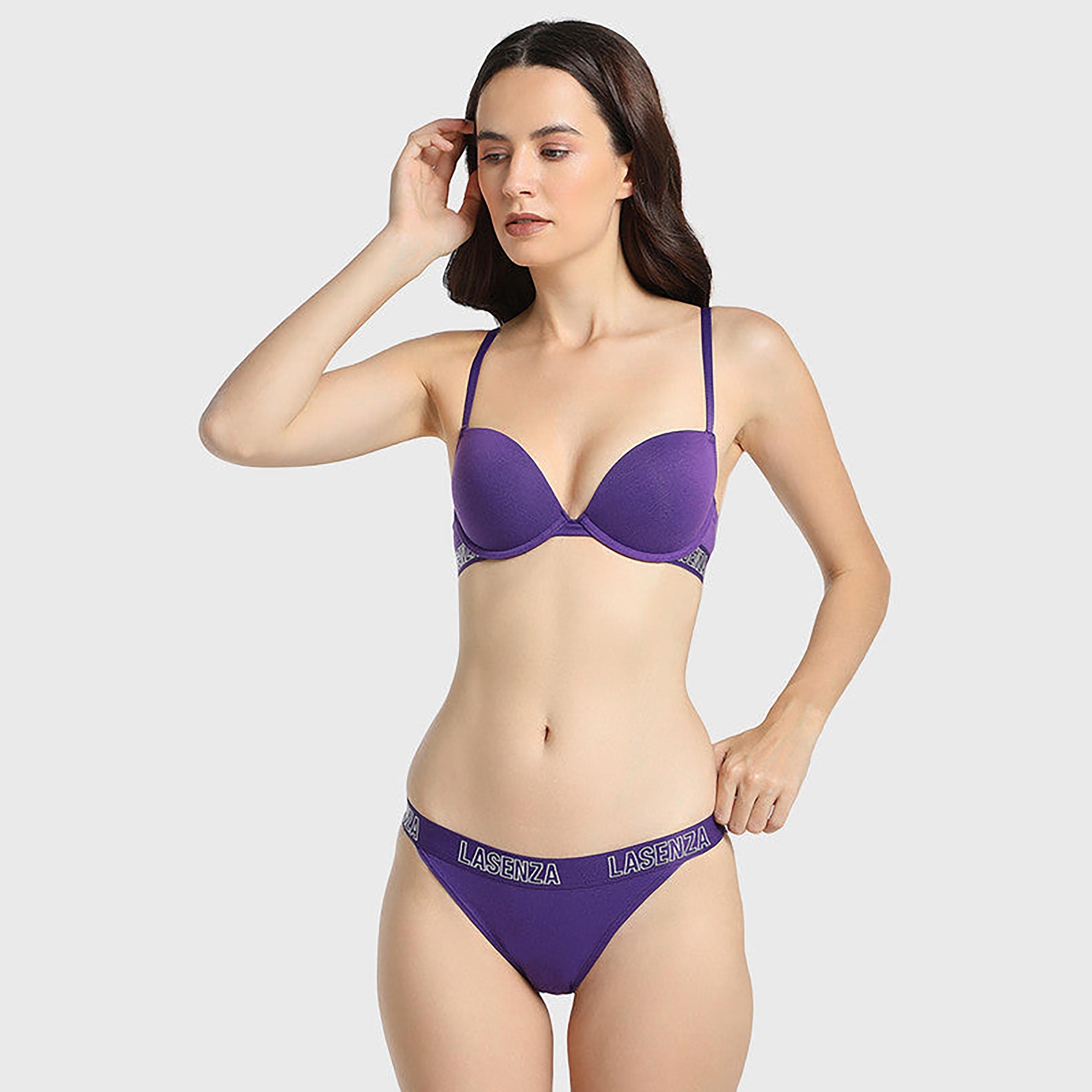 La Senza Medium Coverage Purple Women's Cheekini Panties-women-clothing-lingerie-panties-image-2