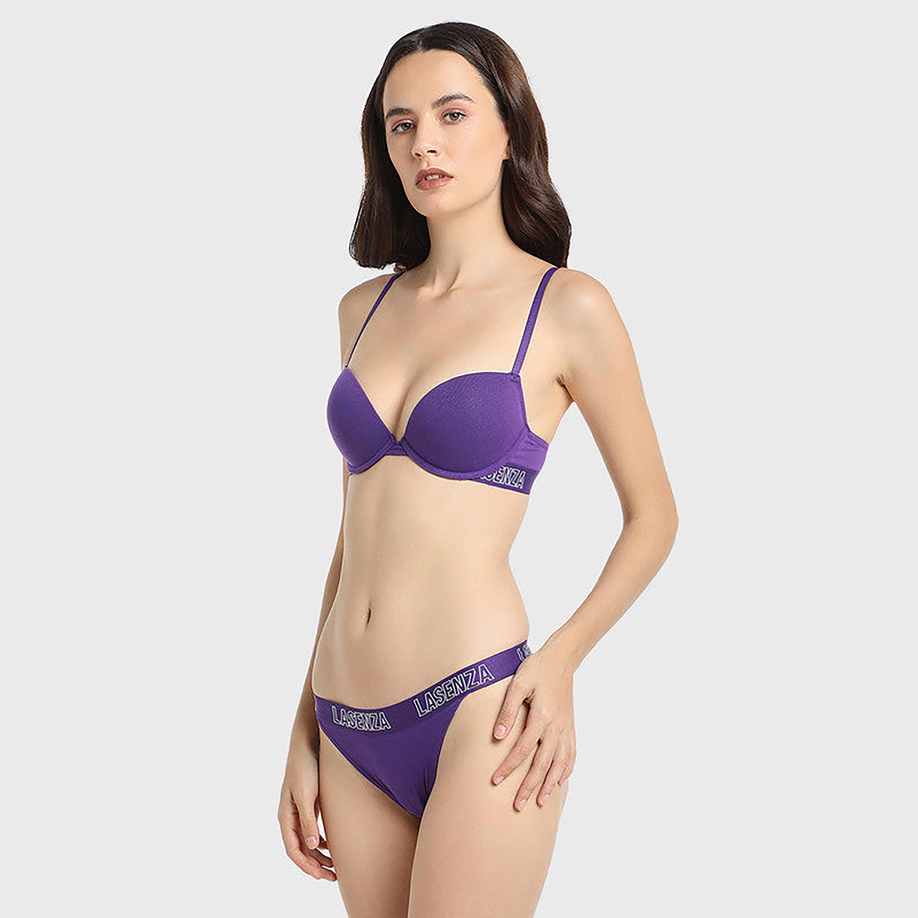 La Senza Medium Coverage Purple Women's Cheekini Panties-women-clothing-lingerie-panties-image-6