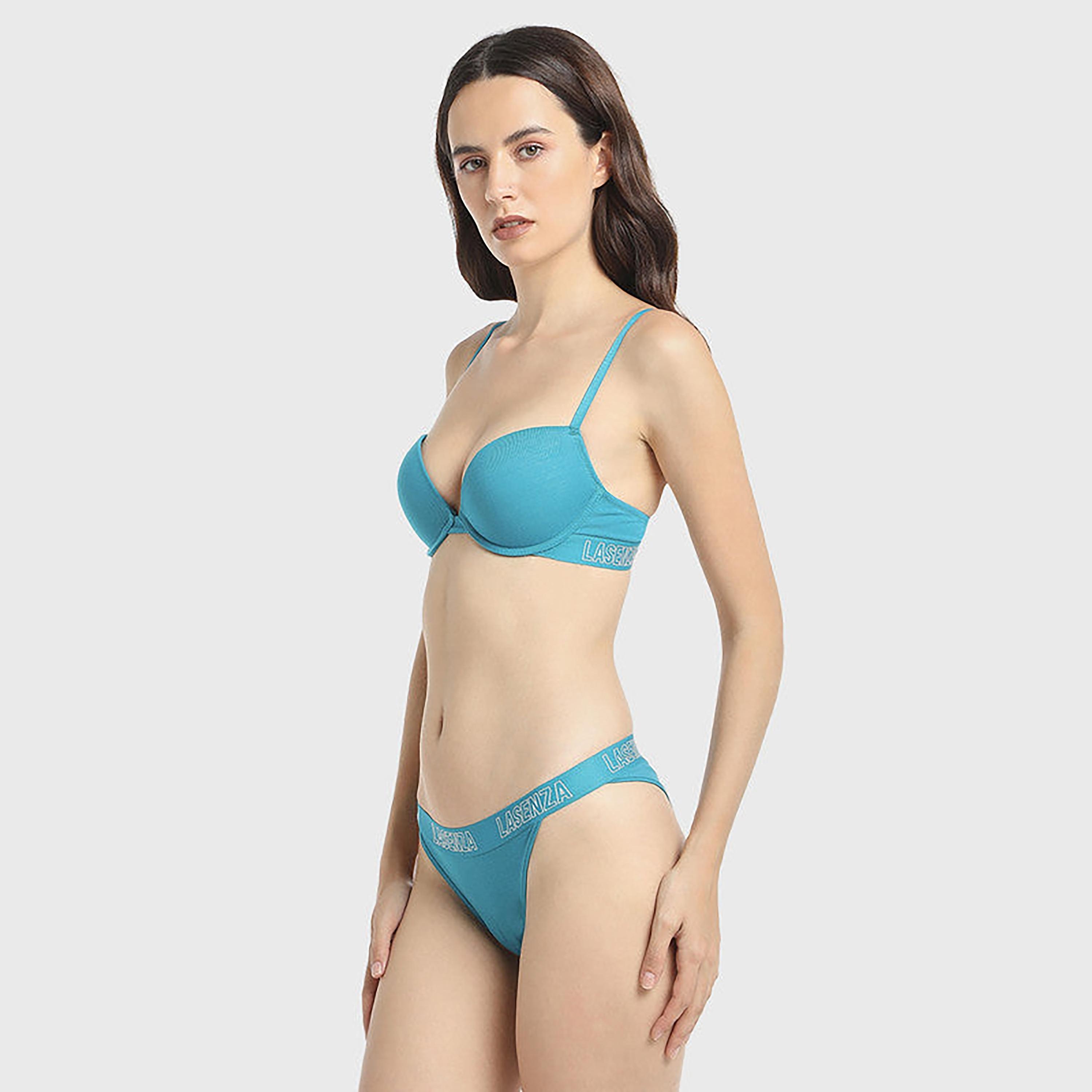 سراويل لا سينزا متوسطة التغطية باللون الفيروزي الداخلي للنساء من تشيكيني-women-clothing-lingerie-panties-image-2