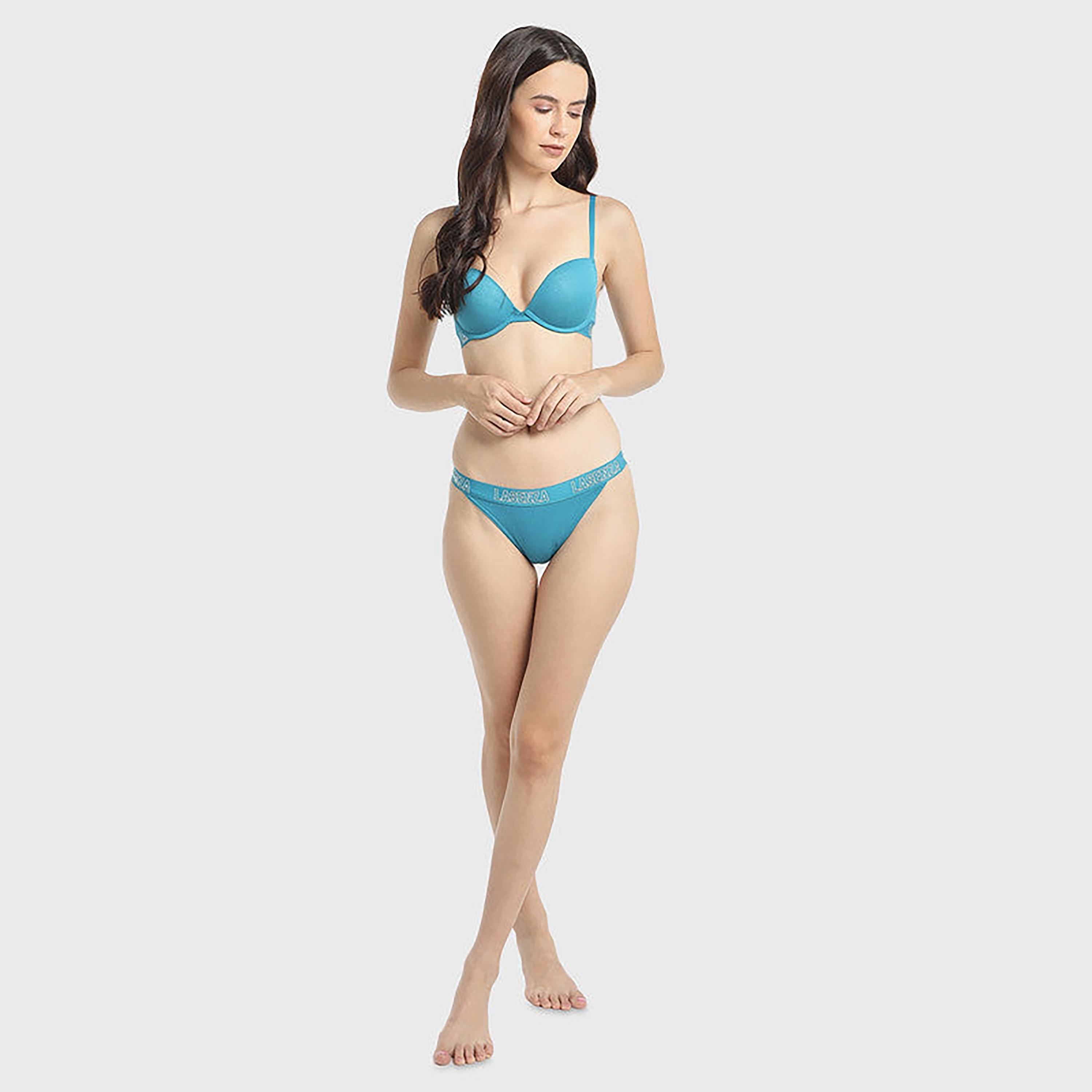 La Senza Medium Coverage Teal Women's Cheekini Panties-women-clothing-lingerie-panties-image-3