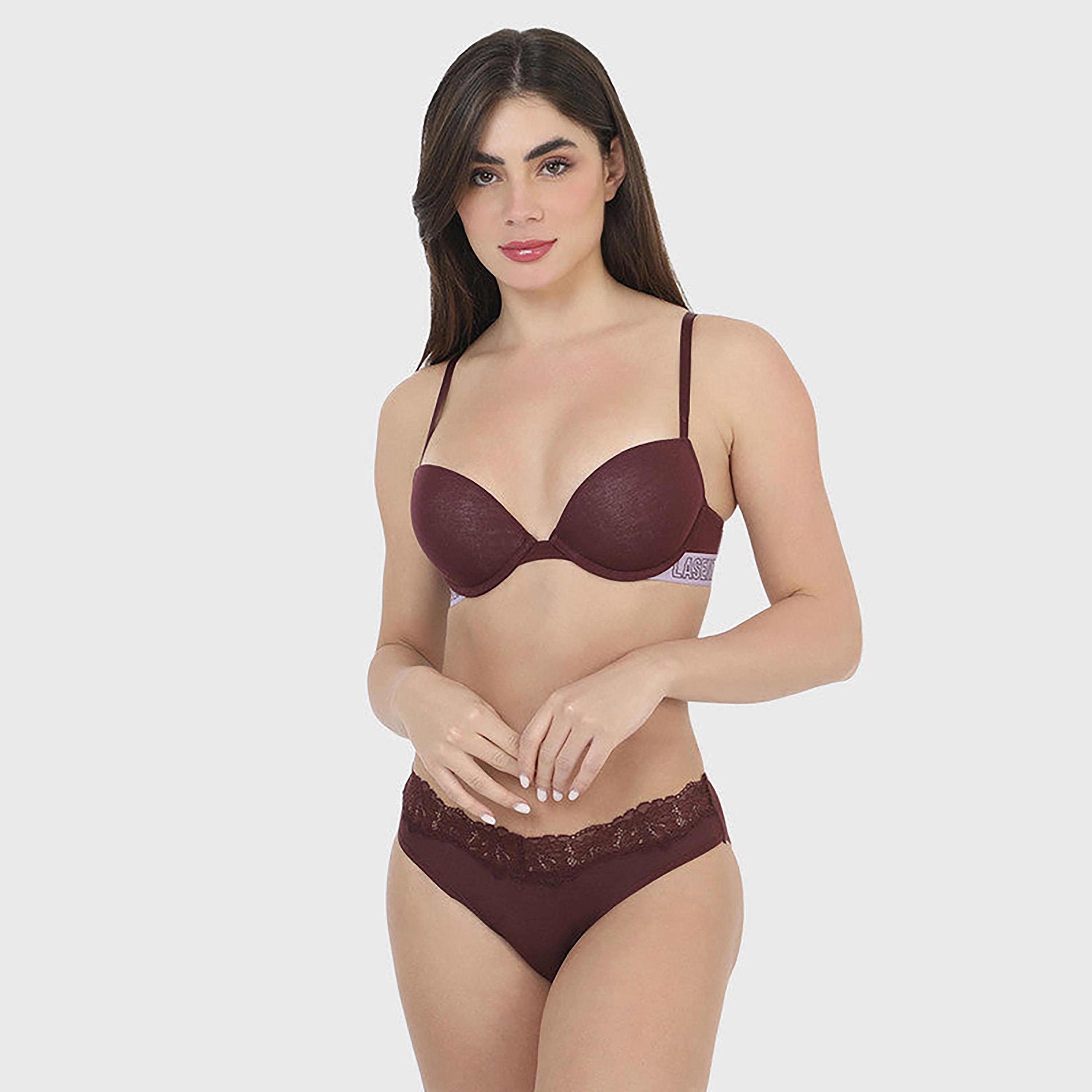 La Senza Medium Coverage Maroon Women's Bikini-women-clothing-lingerie-panties-image-2