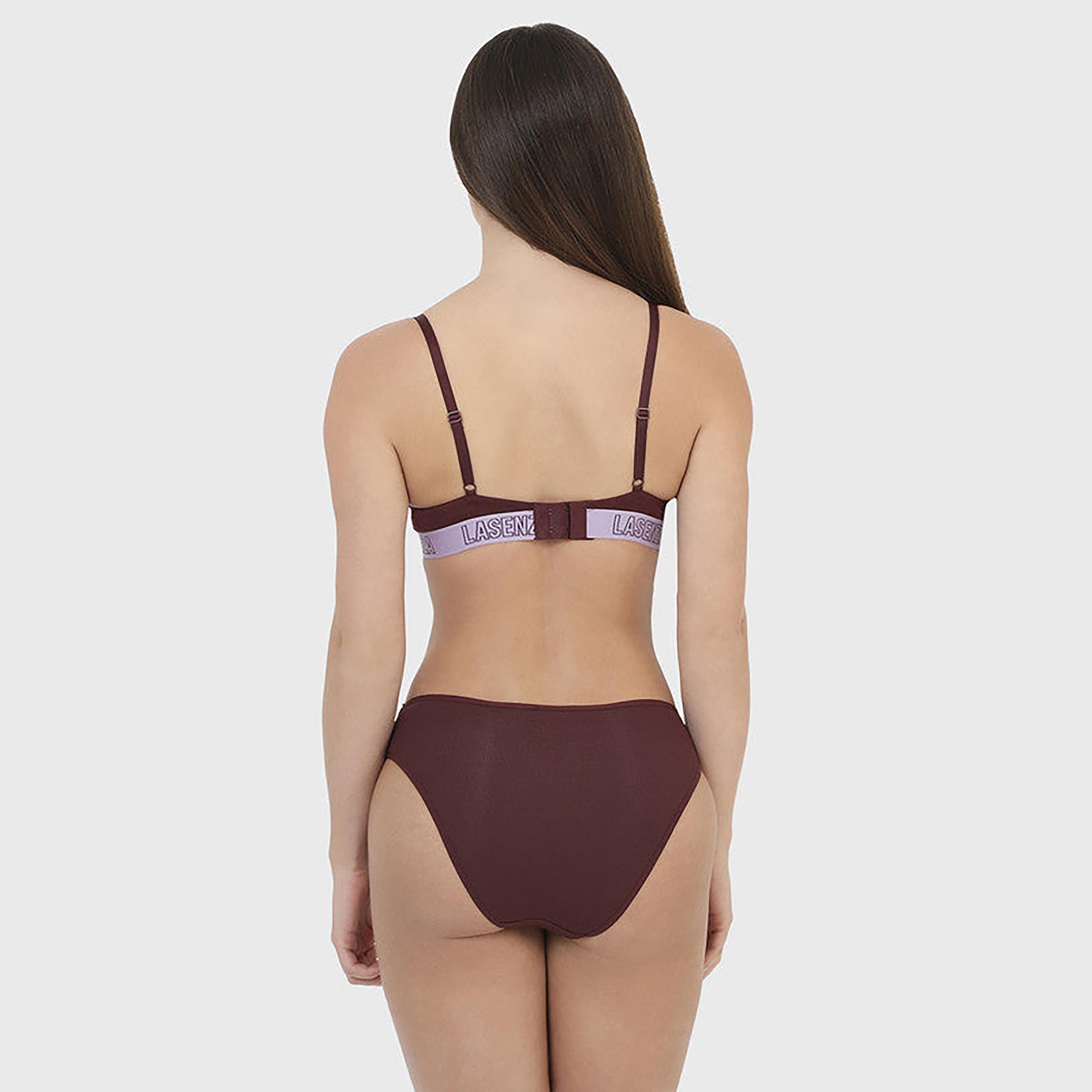 La Senza Medium Coverage Maroon Women's Bikini-women-clothing-lingerie-panties-image-3