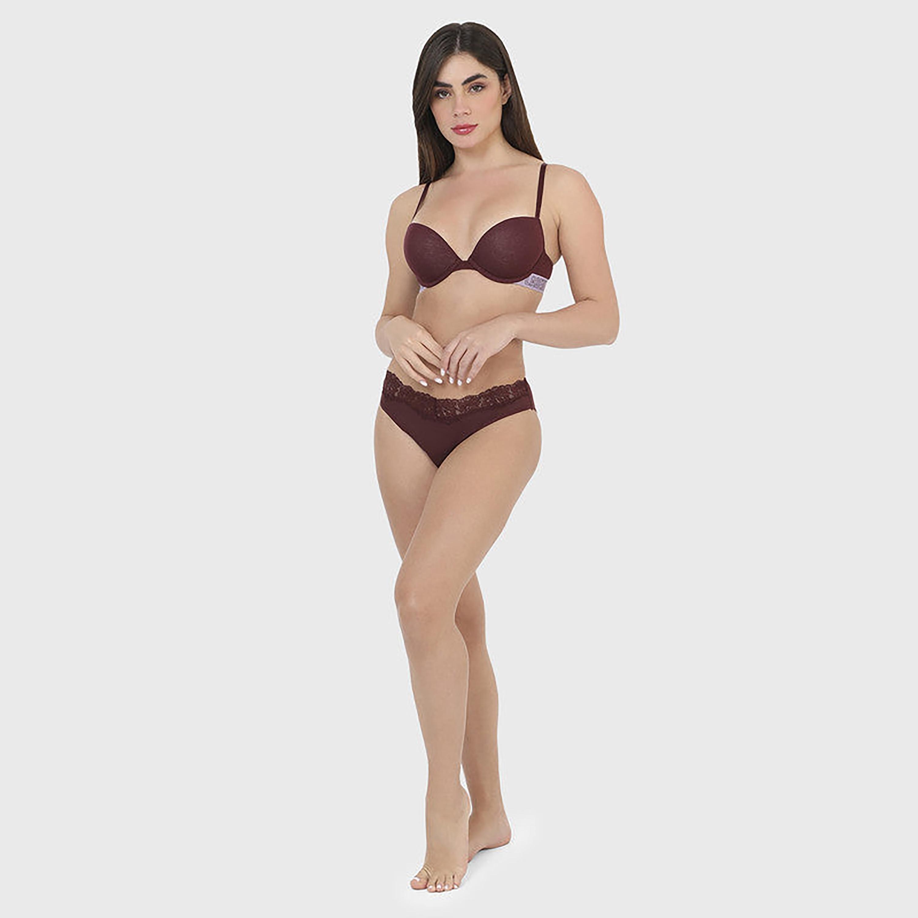 La Senza Medium Coverage Maroon Women's Bikini-women-clothing-lingerie-panties-image-5