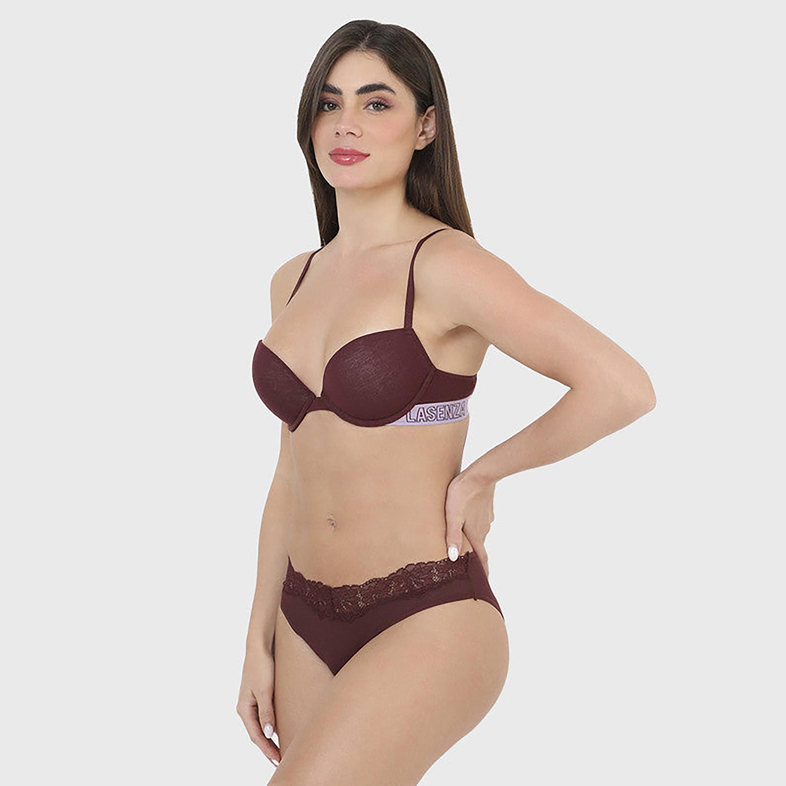 La Senza Medium Coverage Maroon Women's Bikini-women-clothing-lingerie-panties-image-6