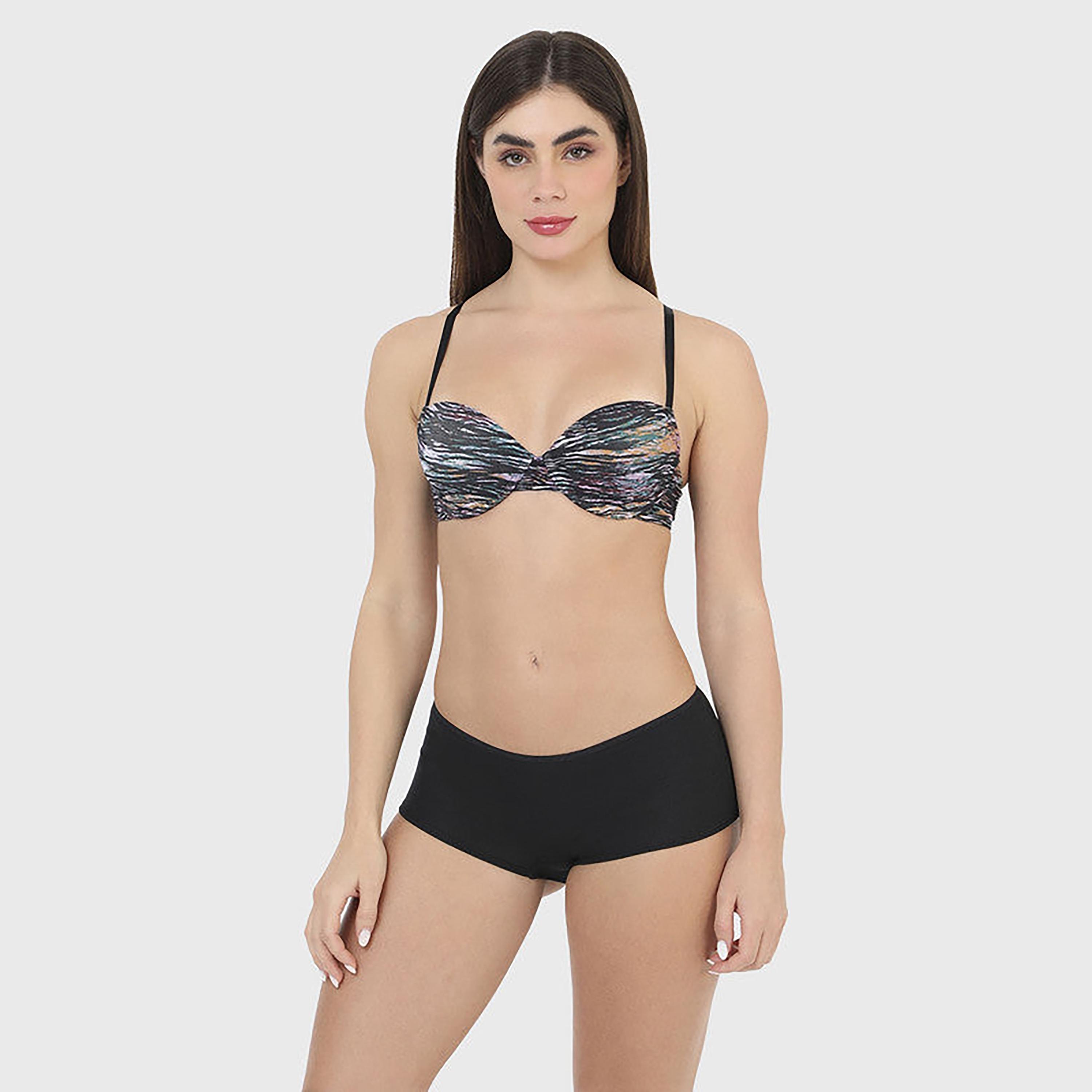 تغطية لا سينزا المتوسطة سراويل داخلية قصيرة للنساء السود-women-clothing-lingerie-panties-image-2