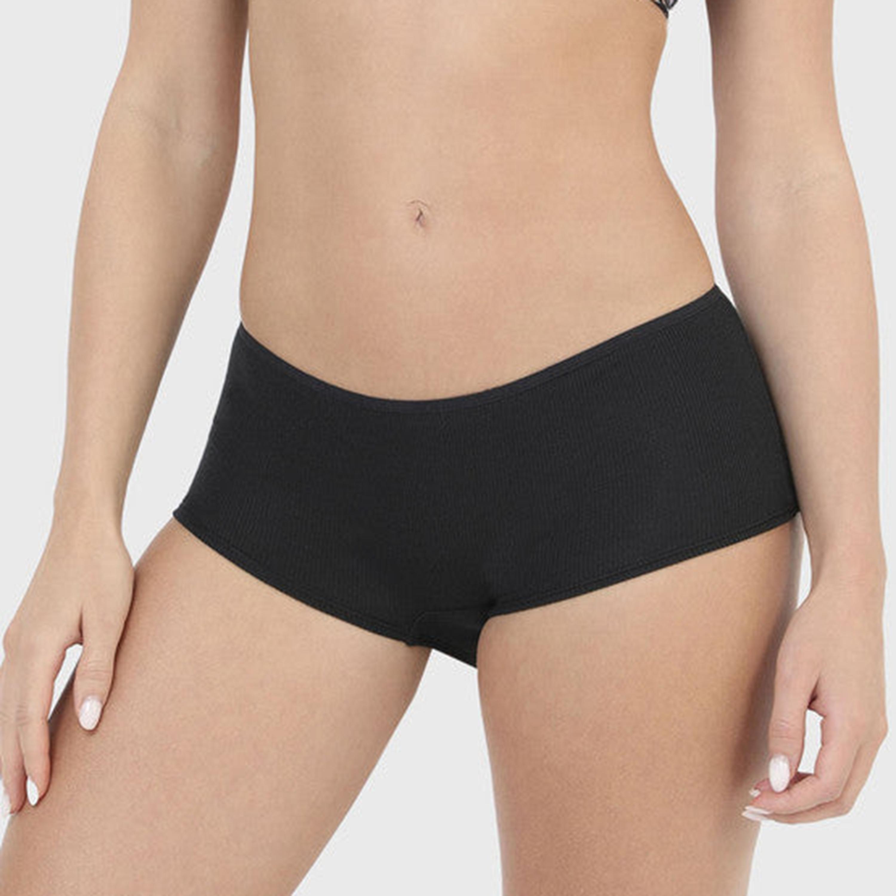 تغطية لا سينزا المتوسطة سراويل داخلية قصيرة للنساء السود-women-clothing-lingerie-panties-image-4