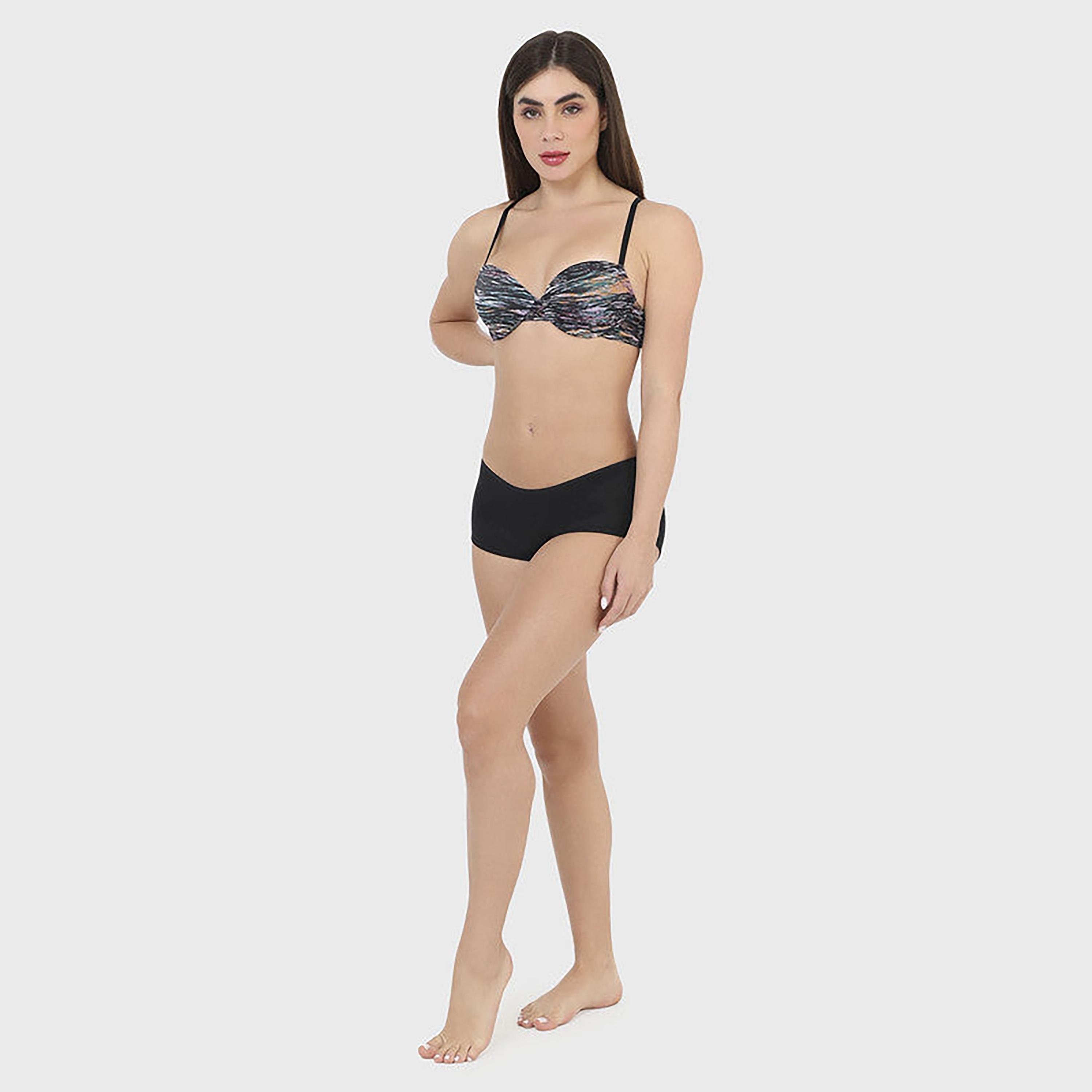 تغطية لا سينزا المتوسطة سراويل داخلية قصيرة للنساء السود-women-clothing-lingerie-panties-image-5