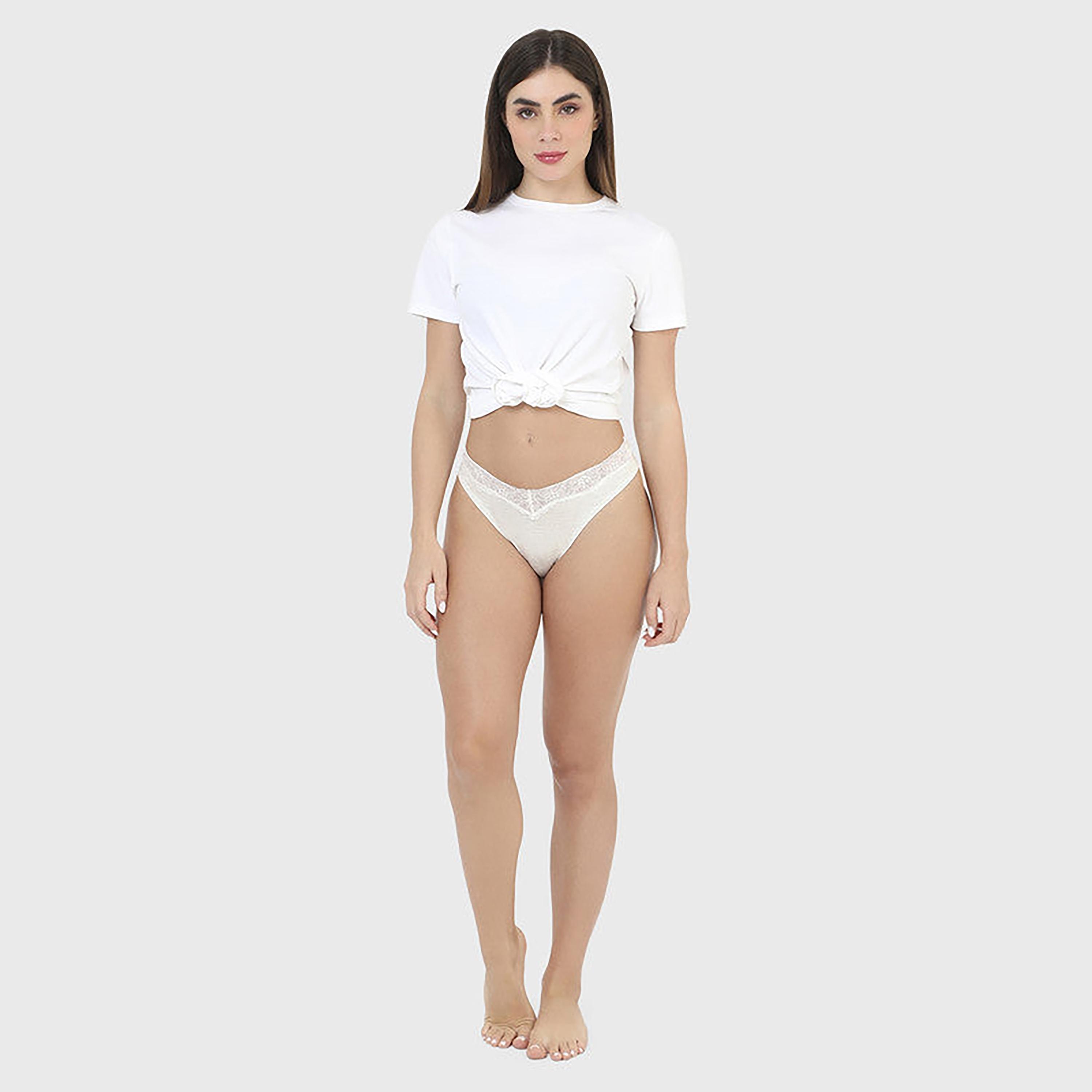 La Senza Low Coverage White Women's Thongs-women-clothing-lingerie-panties-image-5