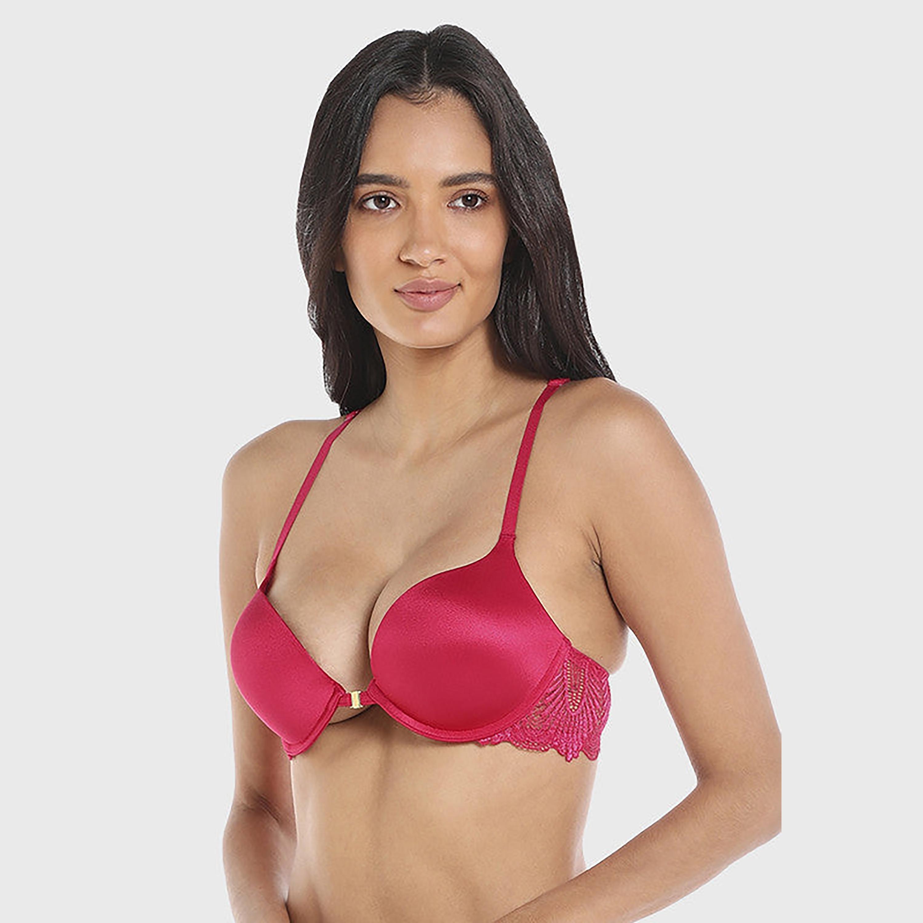 La Senza Non-Padded Non-Wired Double Push Up Magenta Women's Plunge Bra-women-clothing-lingerie-bras-image-4