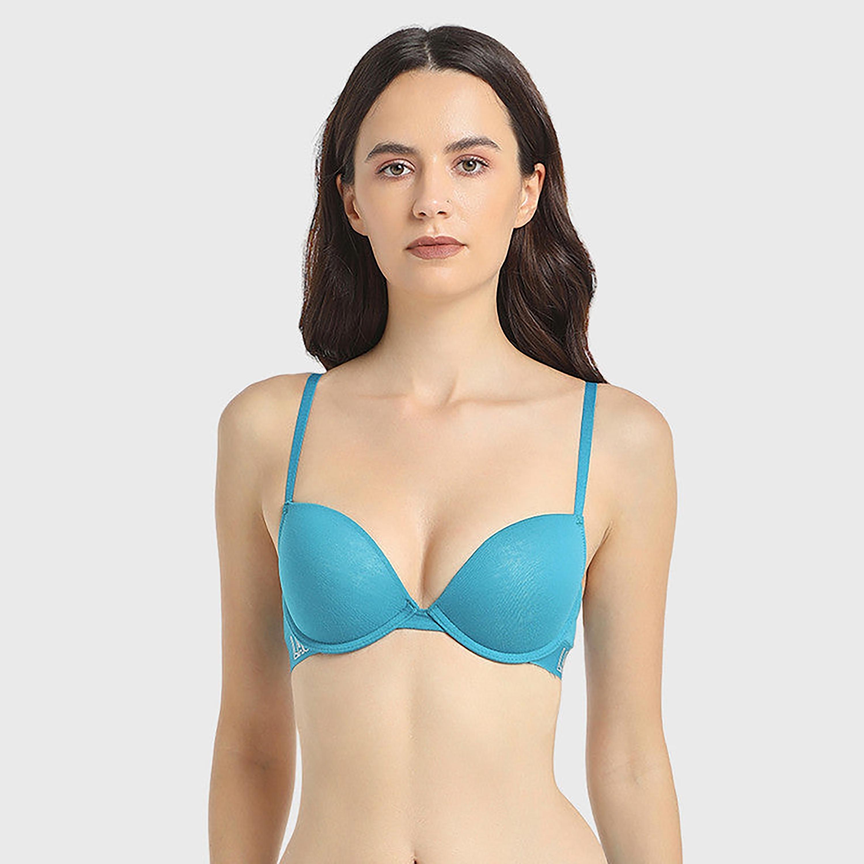 حمالة صدر نسائية بلا بطن باللون الفيروزي غير الأسلاك للنساء-women-clothing-lingerie-bras-image-1