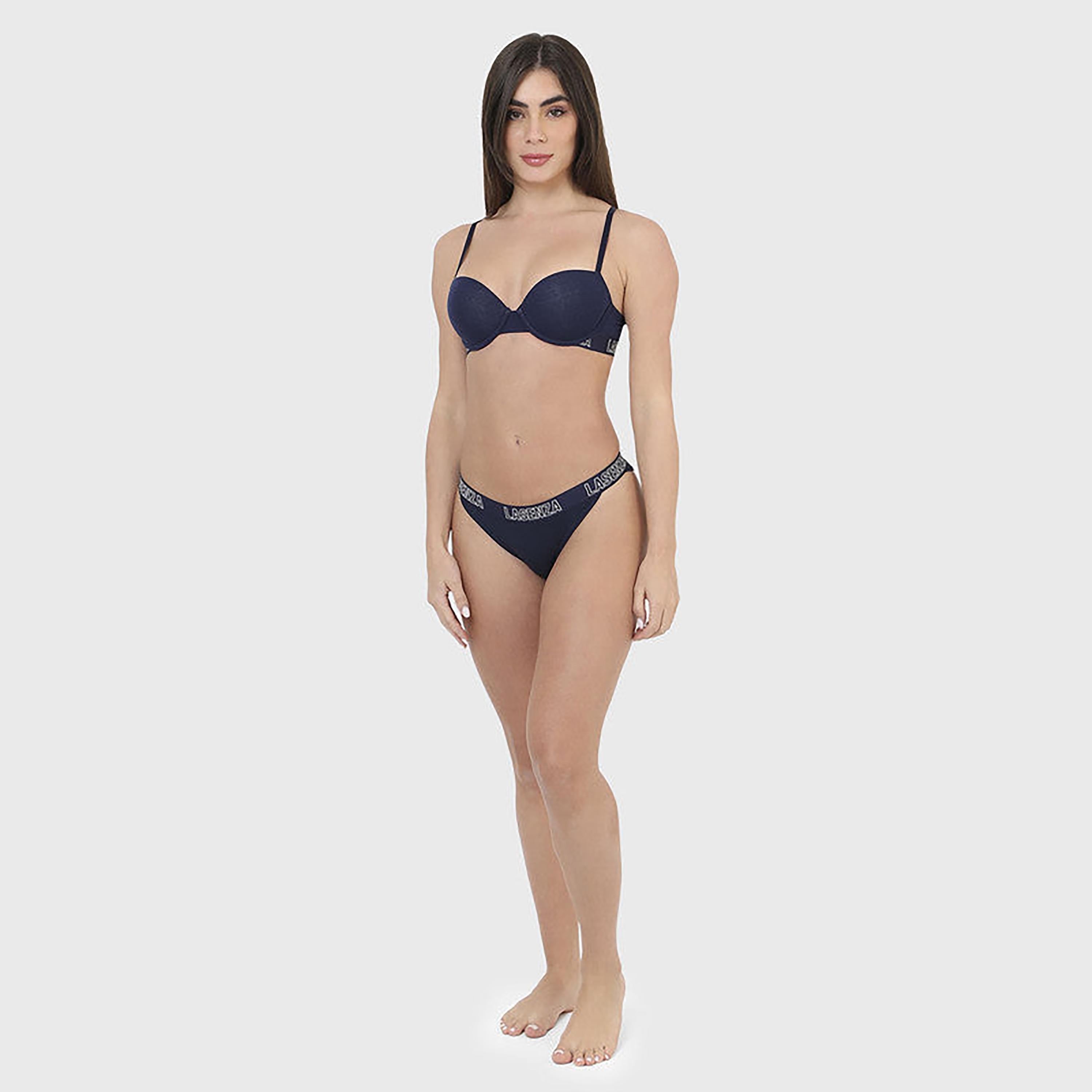 La Senza Light Padding Non-Wired Blue Women's Demi Bra-women-clothing-lingerie-bras-image-3