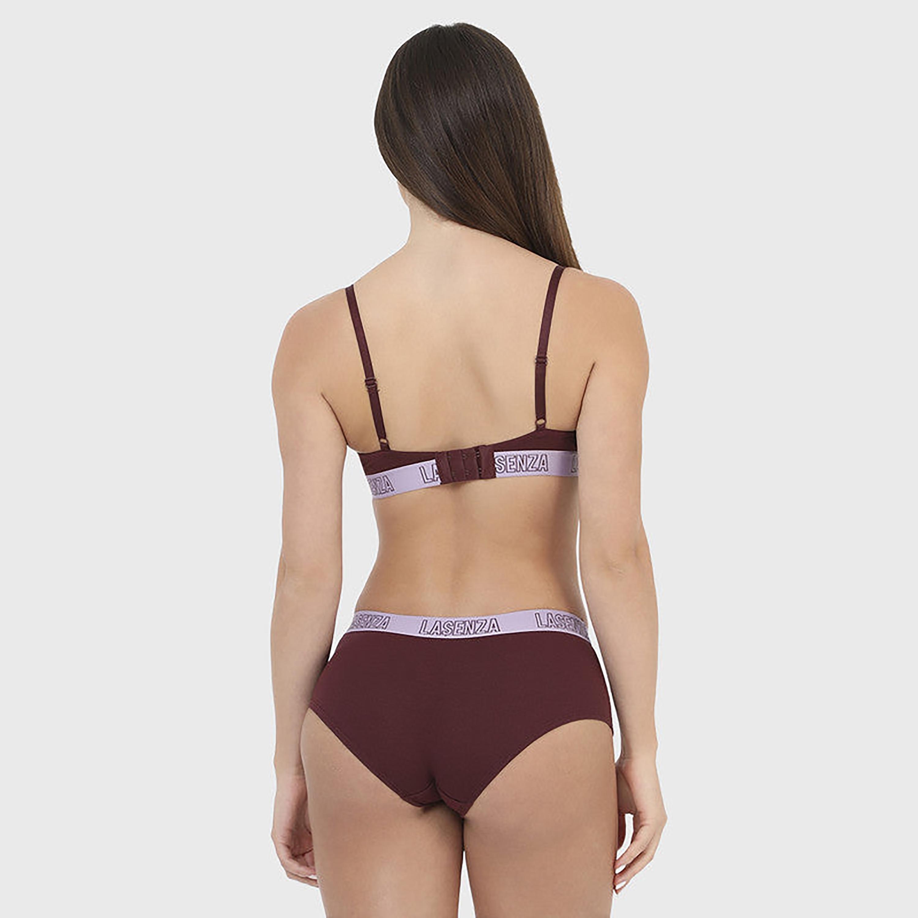 حشوة لا سينزا الخفيفة بدون أسلاك لحمالة ديمي نسائية باللون العنابي-women-clothing-lingerie-bras-image-4