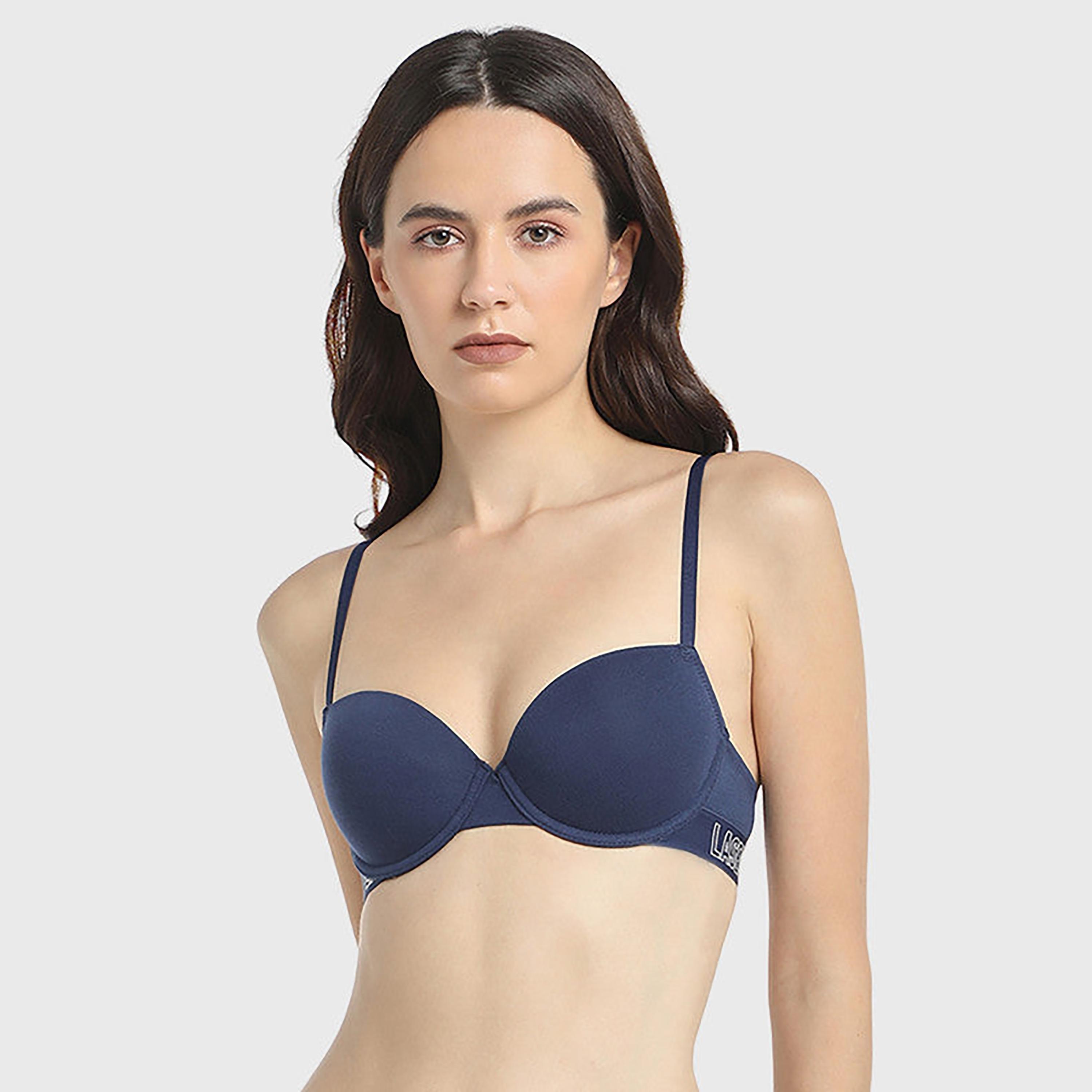 La Senza Light Padding Non-Wired Dark Navy Women's Demi Bra-women-clothing-lingerie-bras-image-1
