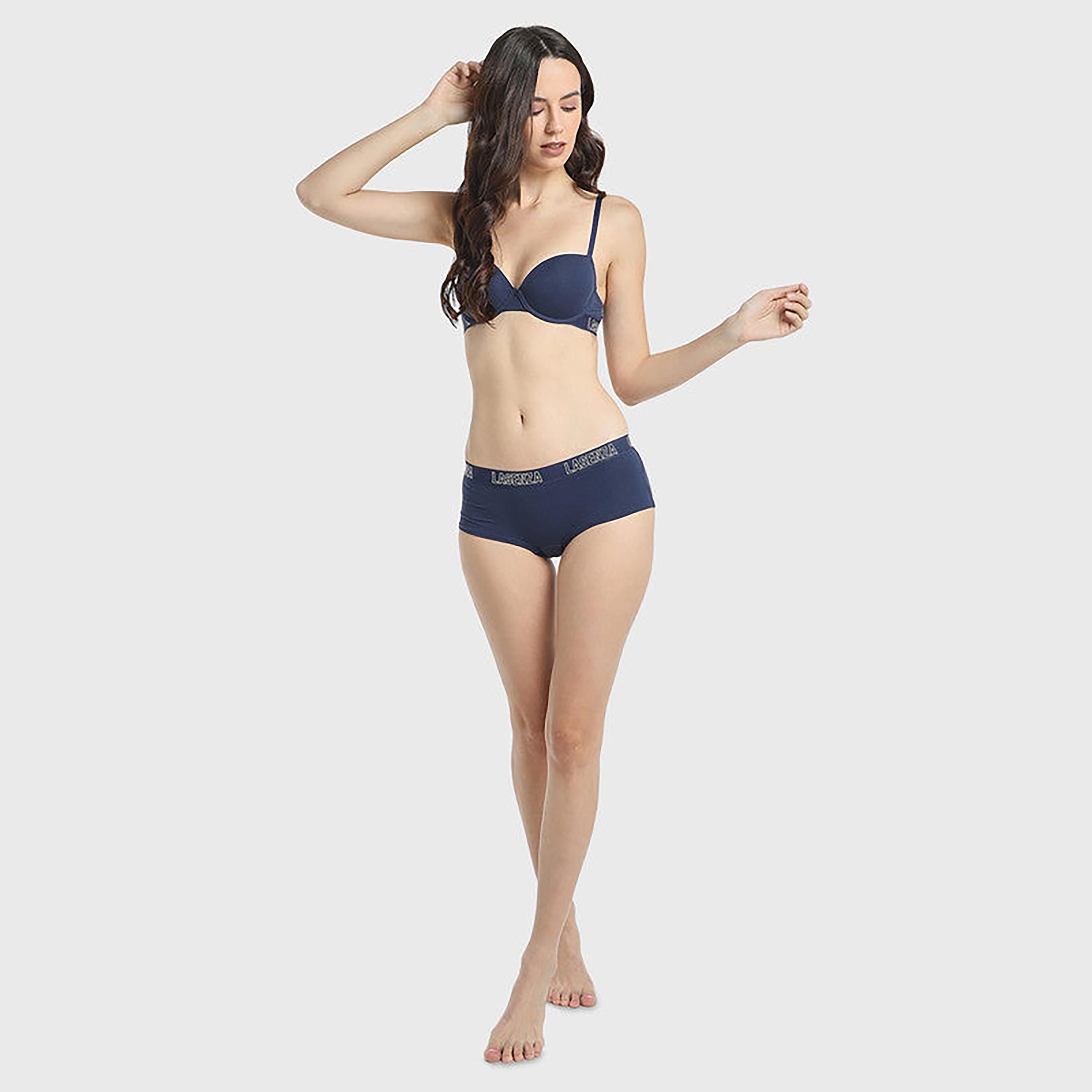 La Senza Light Padding Non-Wired Dark Navy Women's Demi Bra-women-clothing-lingerie-bras-image-3