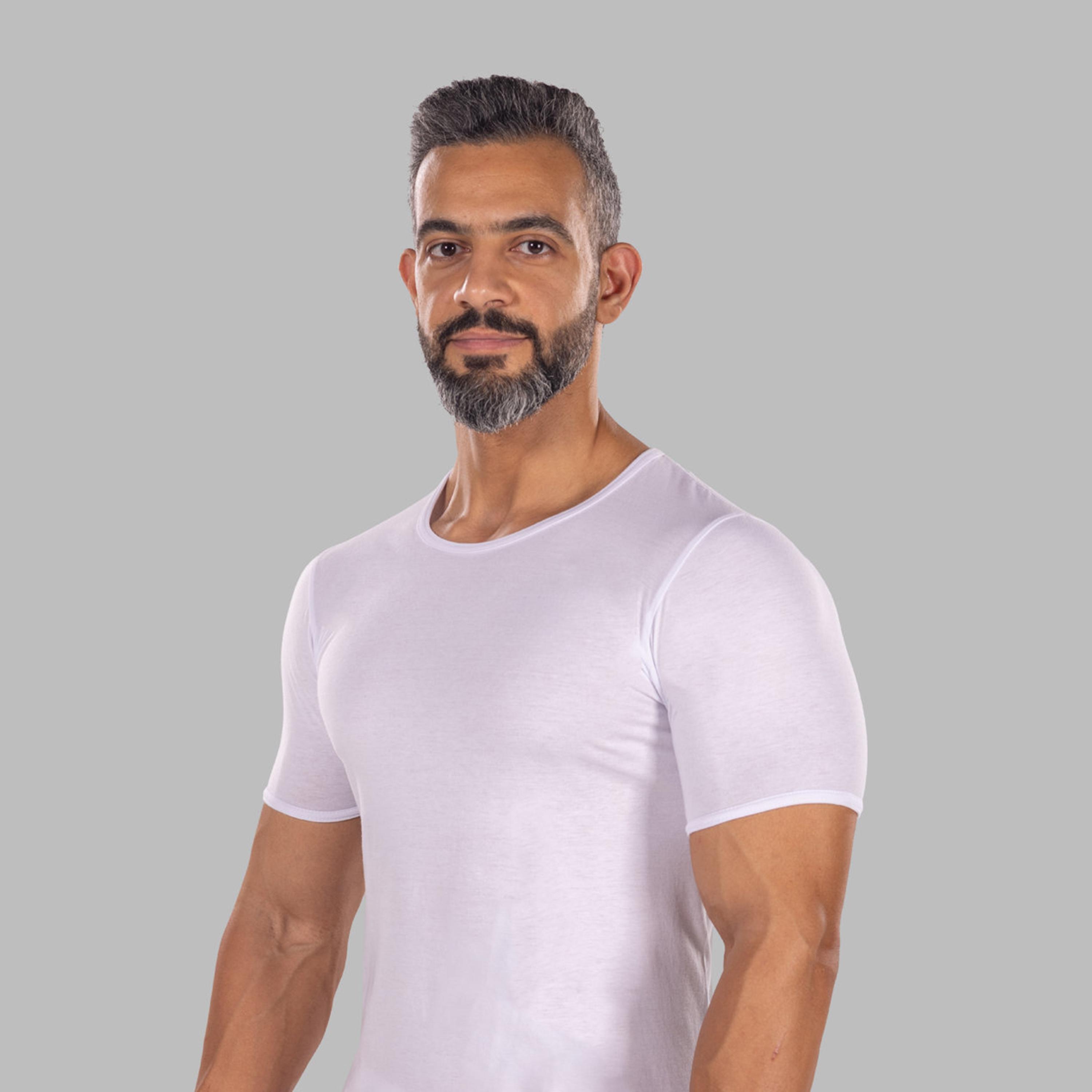 Drosh Pack of 6 White Round Neck Short Sleeves Men's Under T-Shirt-men-arabicclothing-thobeinner-image-2