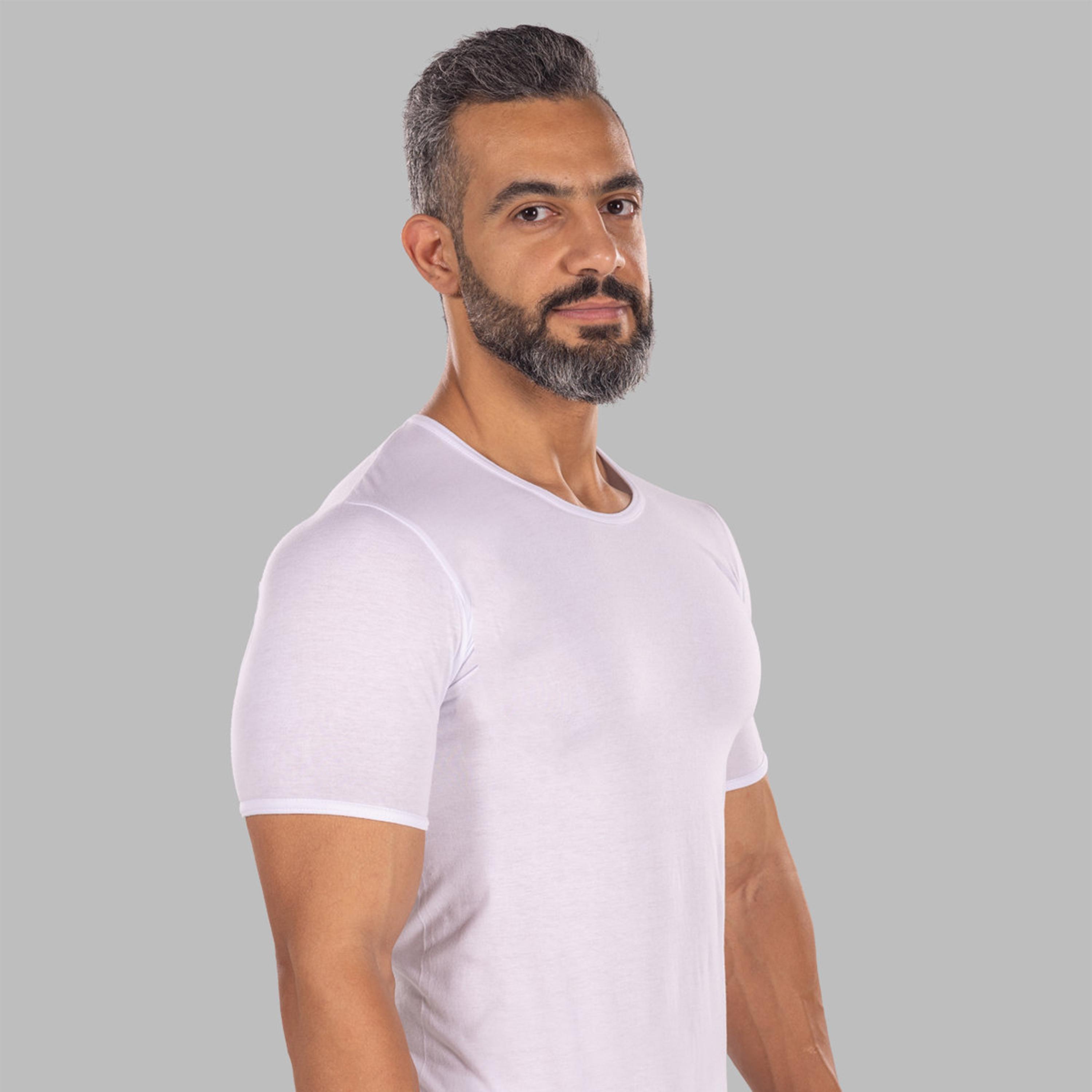 Drosh Pack of 6 White Round Neck Short Sleeves Men's Under T-Shirt-men-arabicclothing-thobeinner-image-3
