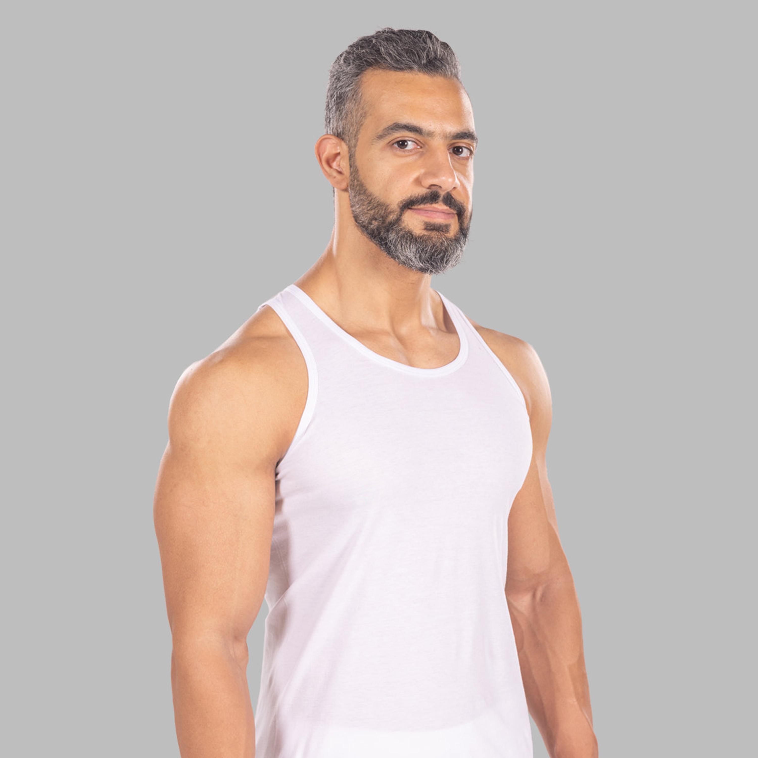 Drosh Pack of 6 White Scoop Neck Sleeveless Men's Vest-men-clothing-innerwear-vests-image-3