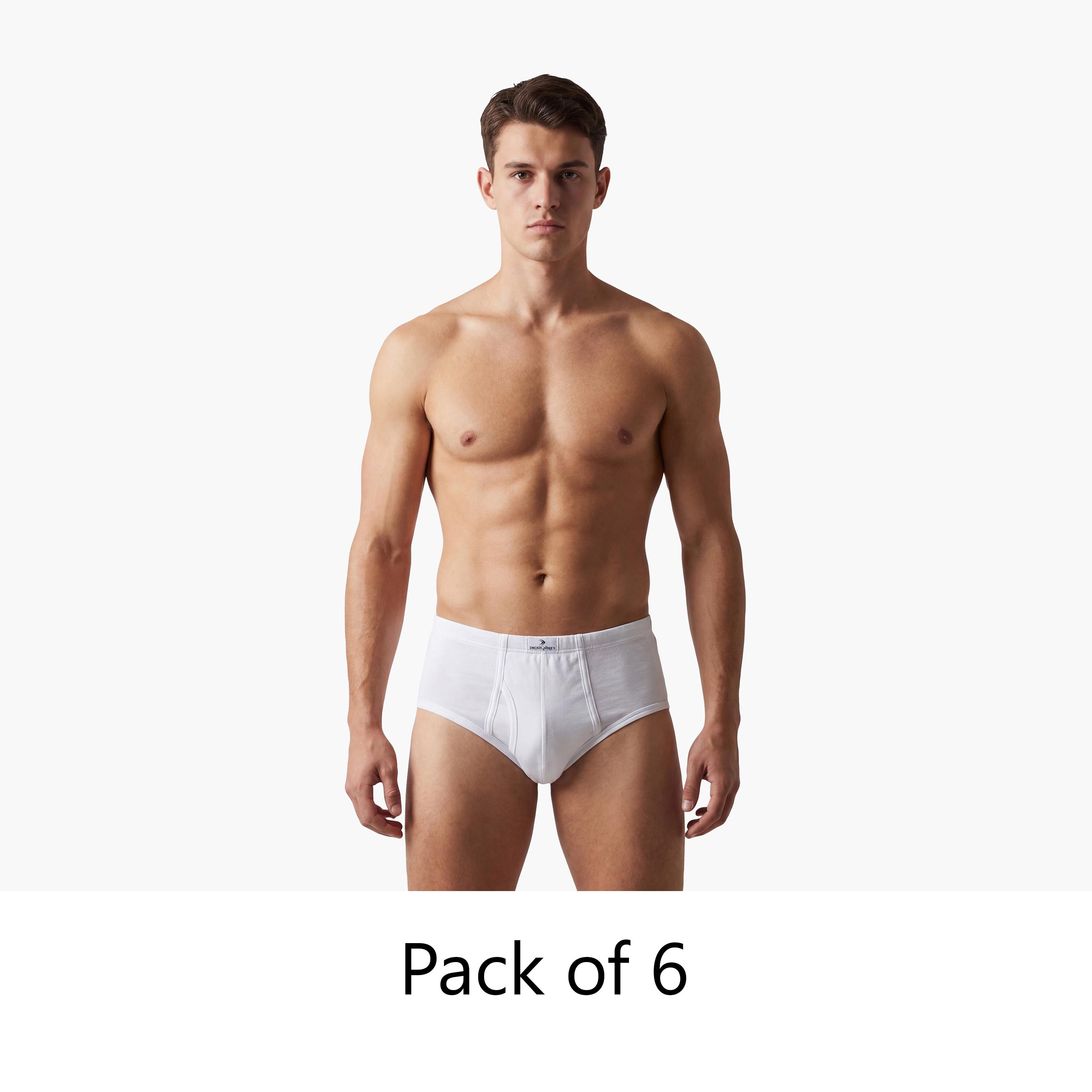 Drosh Pack of 6 White Men's Briefs-men-clothing-innerwear-underwear-image-1