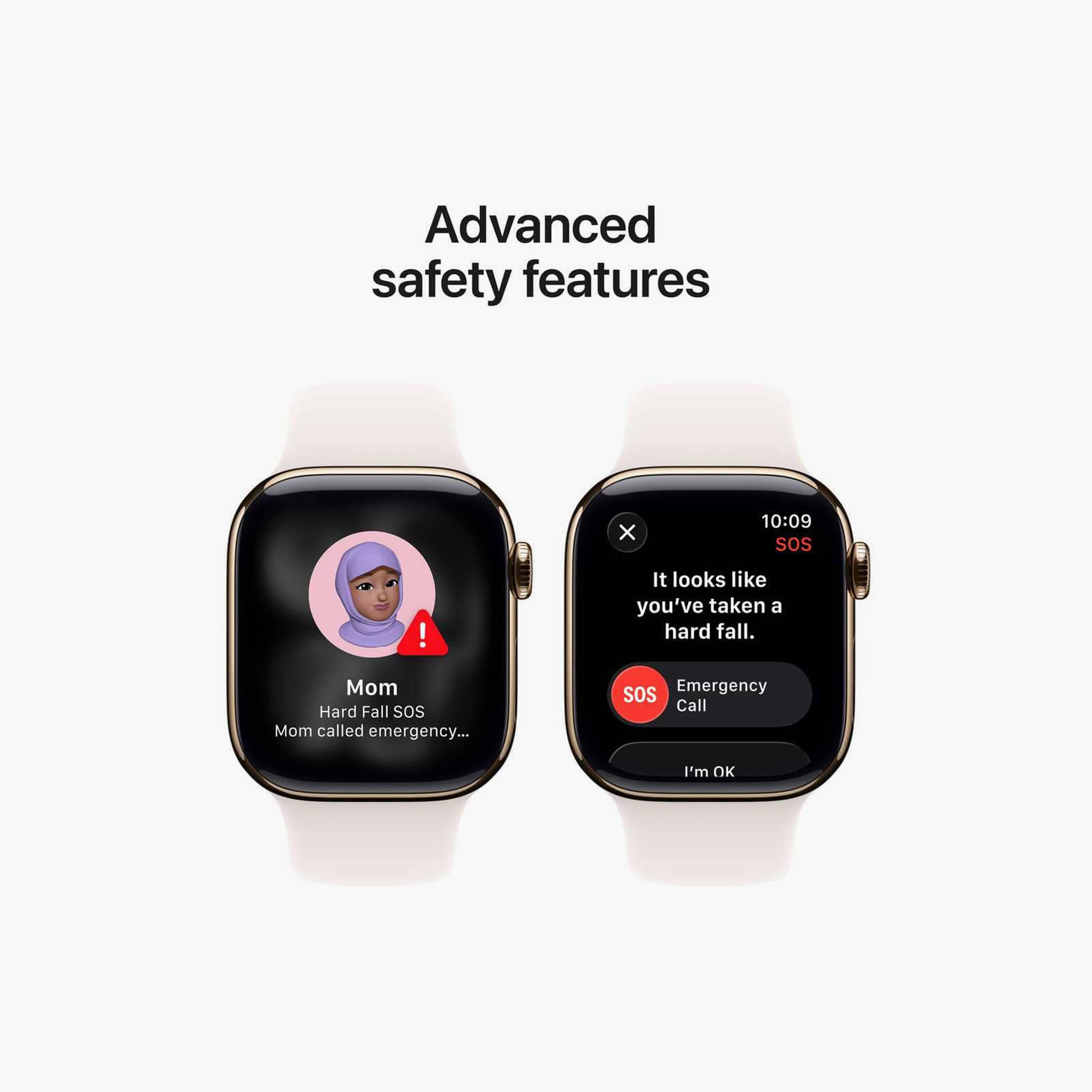أبل ووتش سيريس 11 جي بي اس + خلوي 42 ملم هيكل تيتانيوم ذهبي مع سوار رياضي بلون وردي خفيف-men-watchesandjewellery-watches-image-6