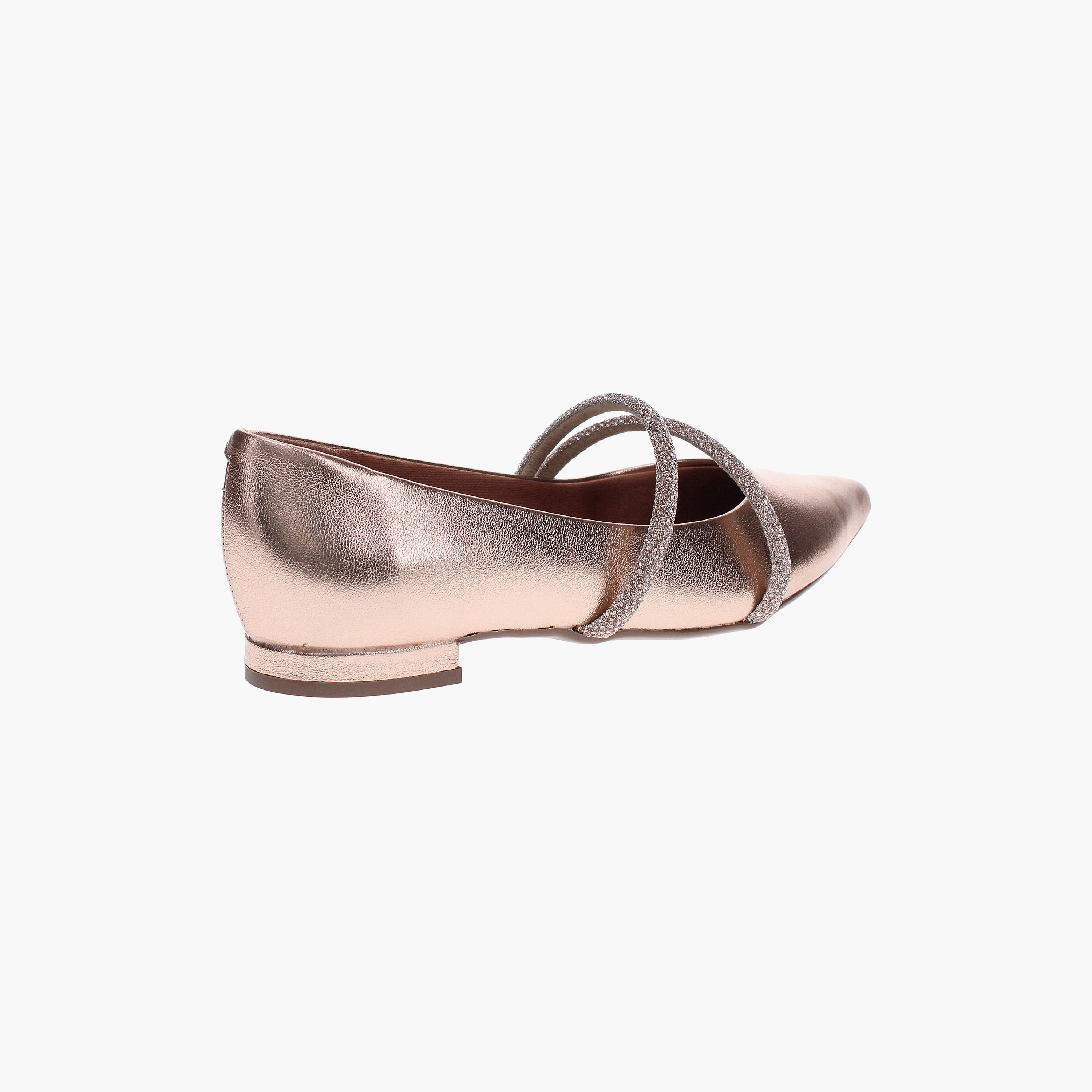 Vizzano by Geoomnii Women's Metallic Crystal Ballerinas with Cross Over Strap | 1206-787-26227     -women-shoes-ballerinas-image-2