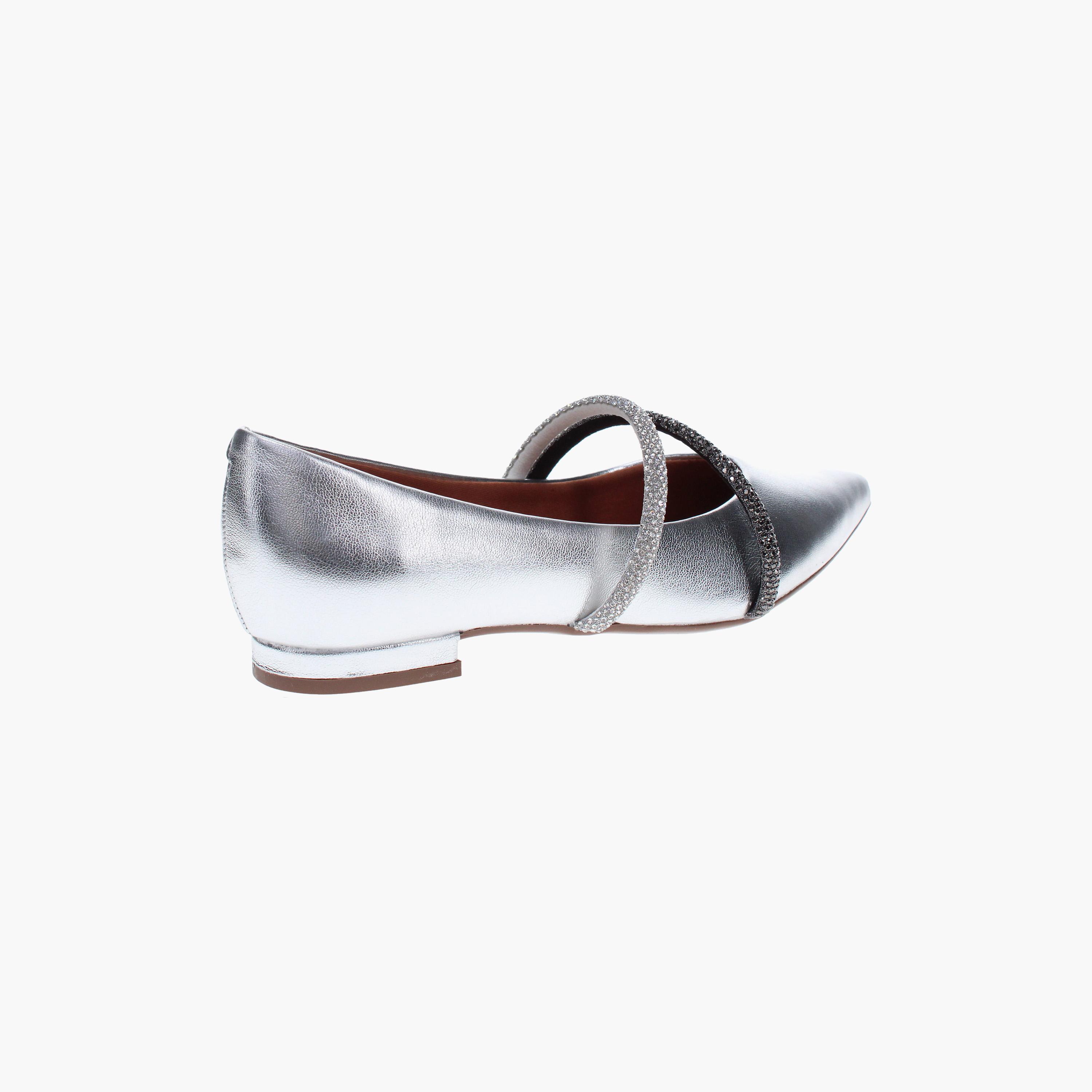 حذاء باليرينا نسائي من الكريستال المعدني مع حزام متقاطع من فيزانو | 1206-787-26227-women-shoes-ballerinas-image-2