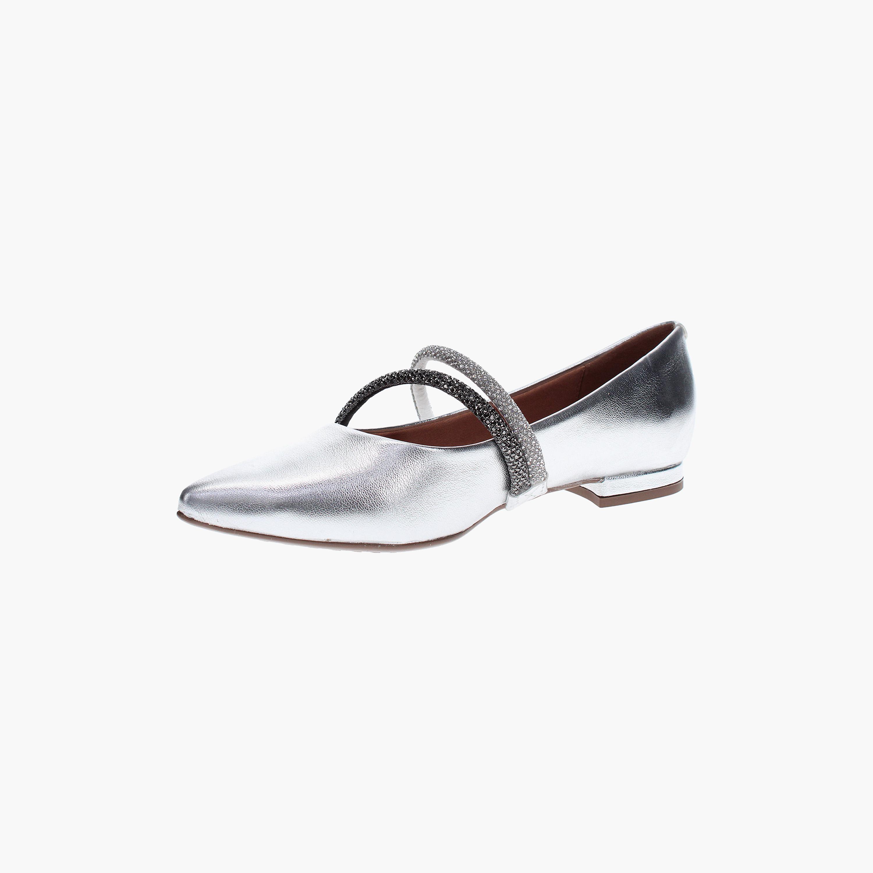 حذاء باليرينا نسائي من الكريستال المعدني مع حزام متقاطع من فيزانو | 1206-787-26227-women-shoes-ballerinas-image-3